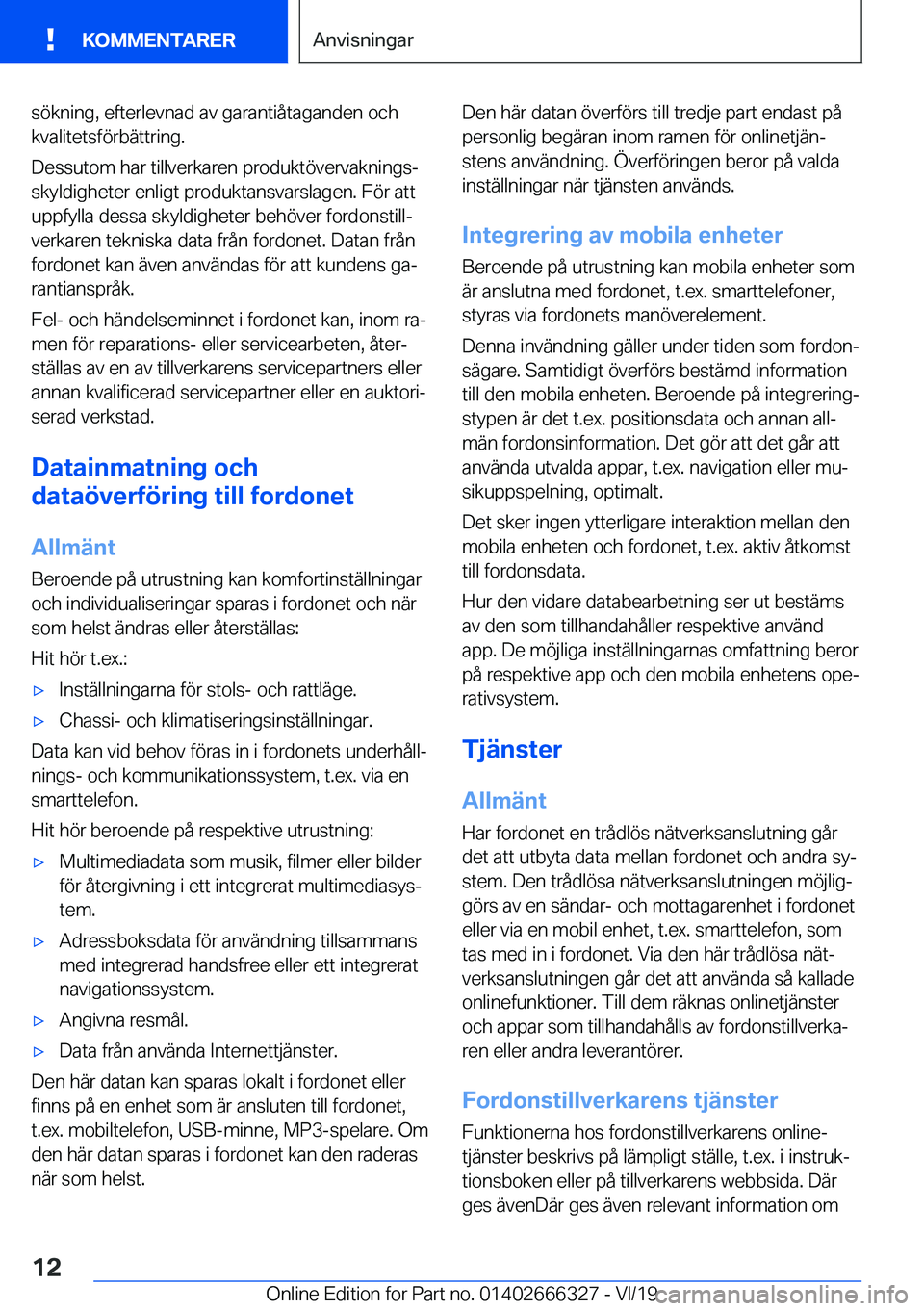 BMW 4 SERIES COUPE 2020  InstruktionsbÖcker (in Swedish) �s�