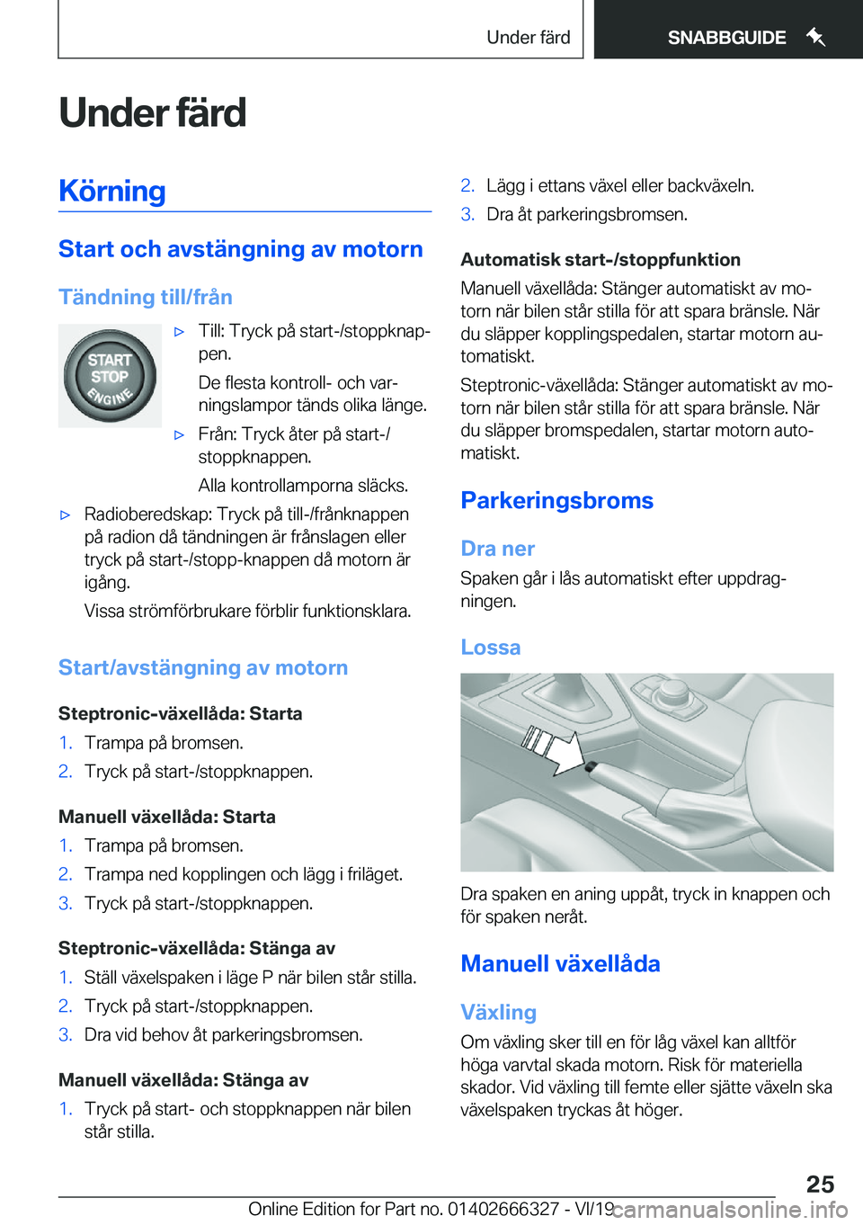 BMW 4 SERIES COUPE 2020  InstruktionsbÖcker (in Swedish) �U�n�d�e�r��f�ä�r�d�K�