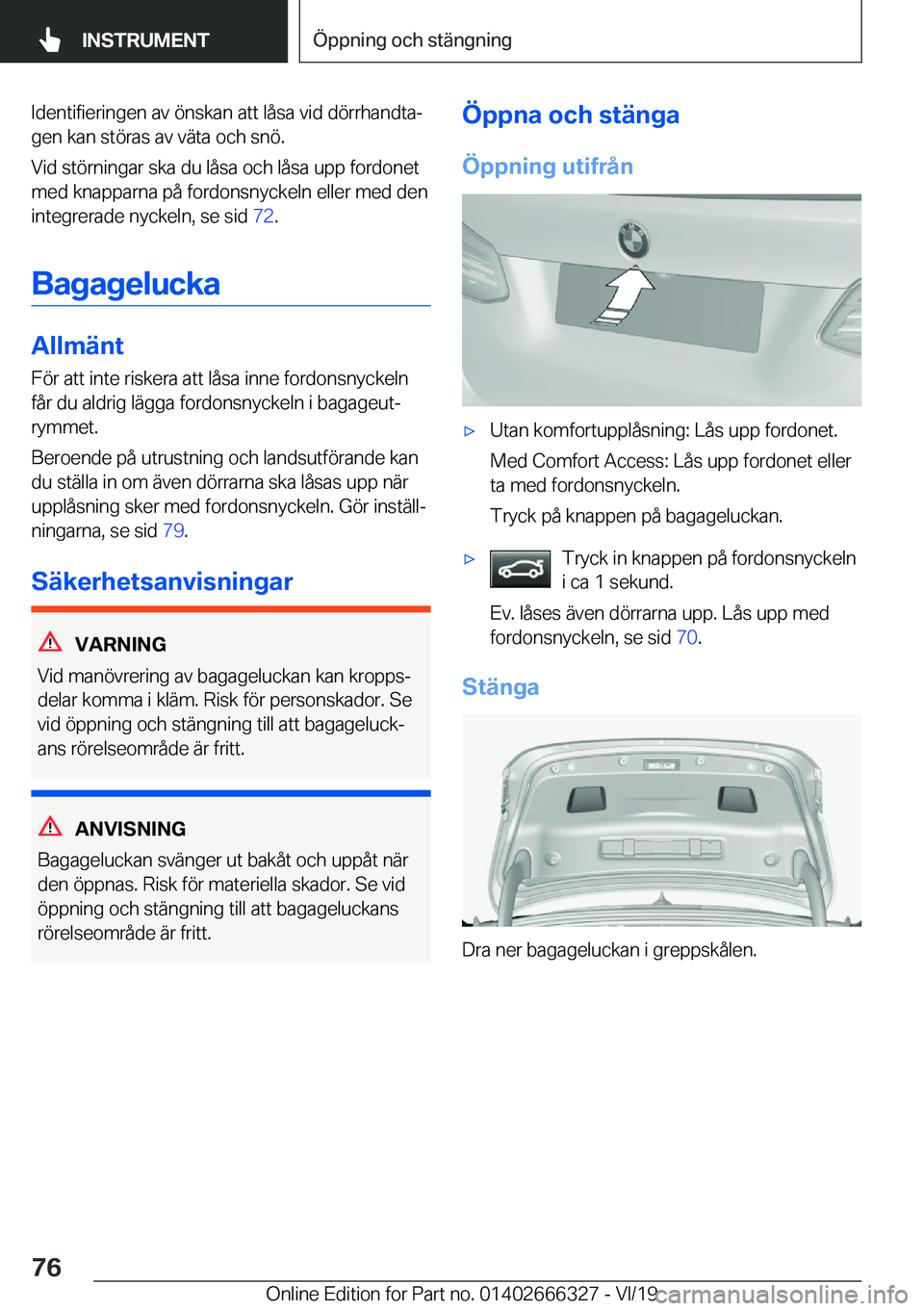 BMW 4 SERIES COUPE 2020  InstruktionsbÖcker (in Swedish) �I�d�e�n�t�i�f�i�e�r�i�n�g�e�n��a�v��