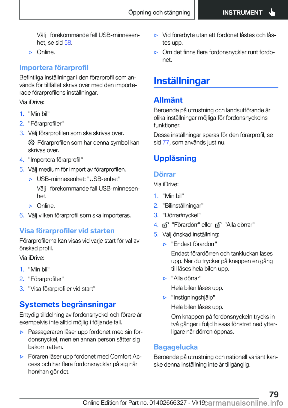 BMW 4 SERIES COUPE 2020  InstruktionsbÖcker (in Swedish) �V�ä�l�j��i��f�