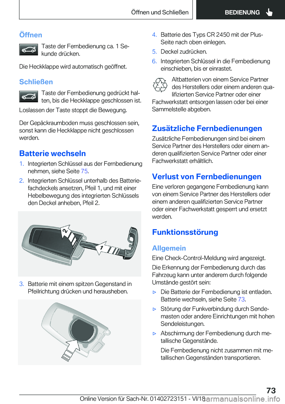 BMW 4 SERIES COUPE 2019  Betriebsanleitungen (in German) �