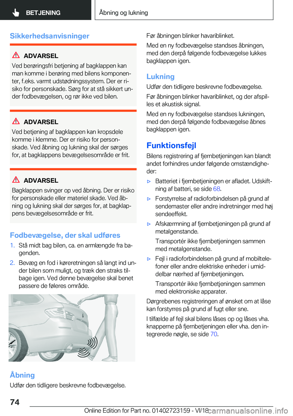 BMW 4 SERIES COUPE 2019  InstruktionsbØger (in Danish) �S�i�k�k�e�r�h�e�d�s�a�n�v�i�s�n�i�n�g�e�r
�A�D�V�A�R�S�E�L
�V�e�d��b�e�r�