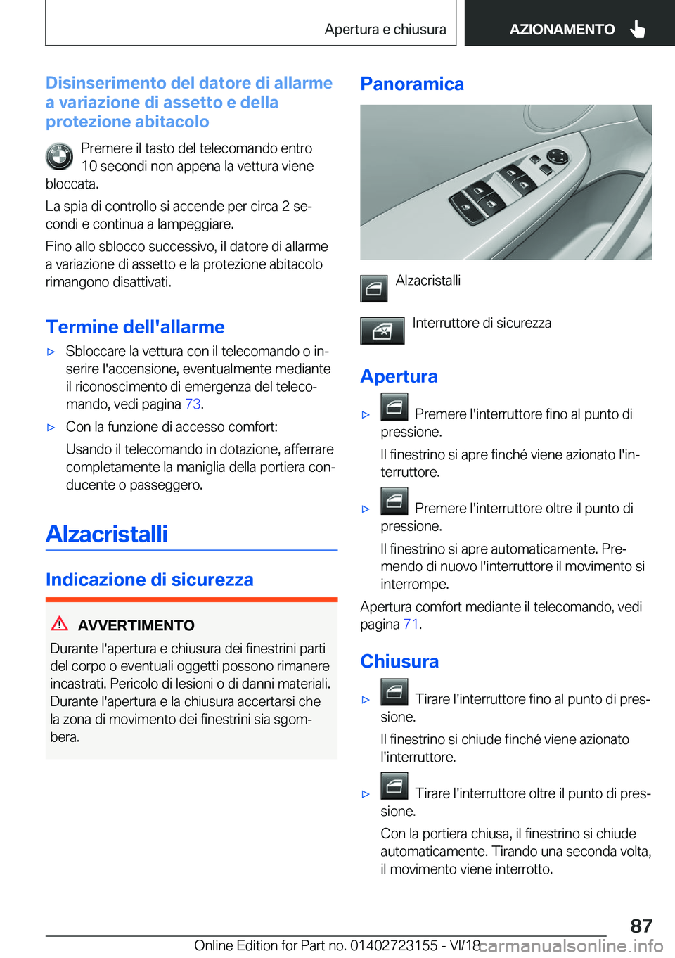 BMW 4 SERIES COUPE 2019  Libretti Di Uso E manutenzione (in Italian) �D�i�s�i�n�s�e�r�i�m�e�n�t�o��d�e�l��d�a�t�o�r�e��d�i��a�l�l�a�r�m�e
�a��v�a�r�i�a�z�i�o�n�e��d�i��a�s�s�e�t�t�o��e��d�e�l�l�a
�p�r�o�t�e�z�i�o�n�e��a�b�i�t�a�c�o�l�o
�P�r�e�m�e�r�e��i�l��