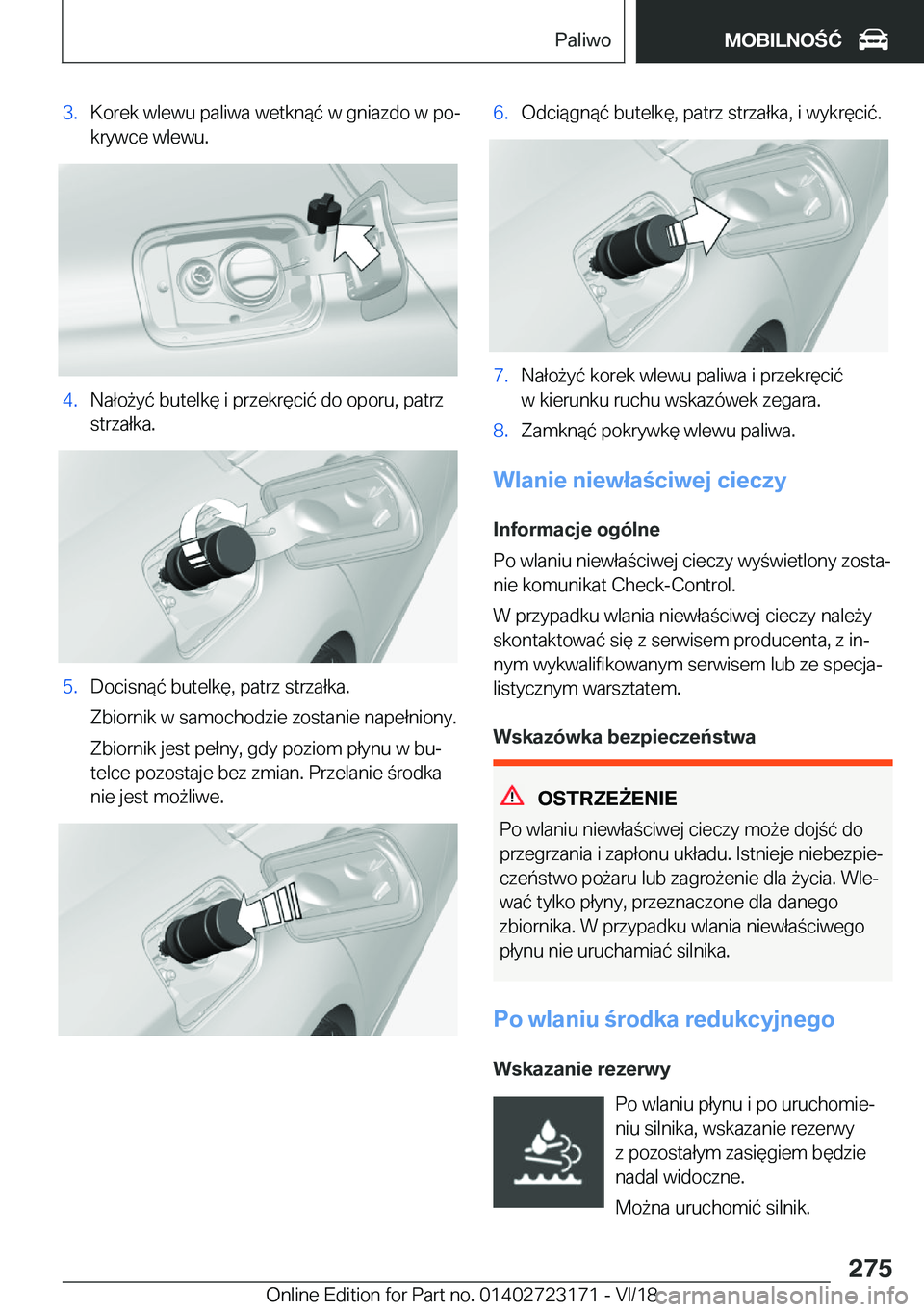 BMW 4 SERIES COUPE 2019  Instrukcja obsługi (in Polish) �3�.�K�o�r�e�k��w�l�e�w�u��p�a�l�i�w�a��w�e�t�k�n�