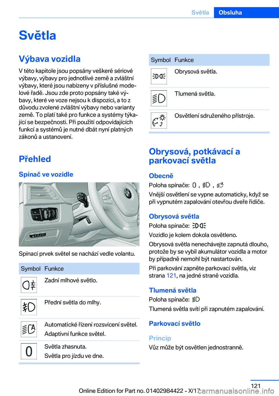 BMW 4 SERIES COUPE 2018  Návod na použití (in Czech) �S�v�