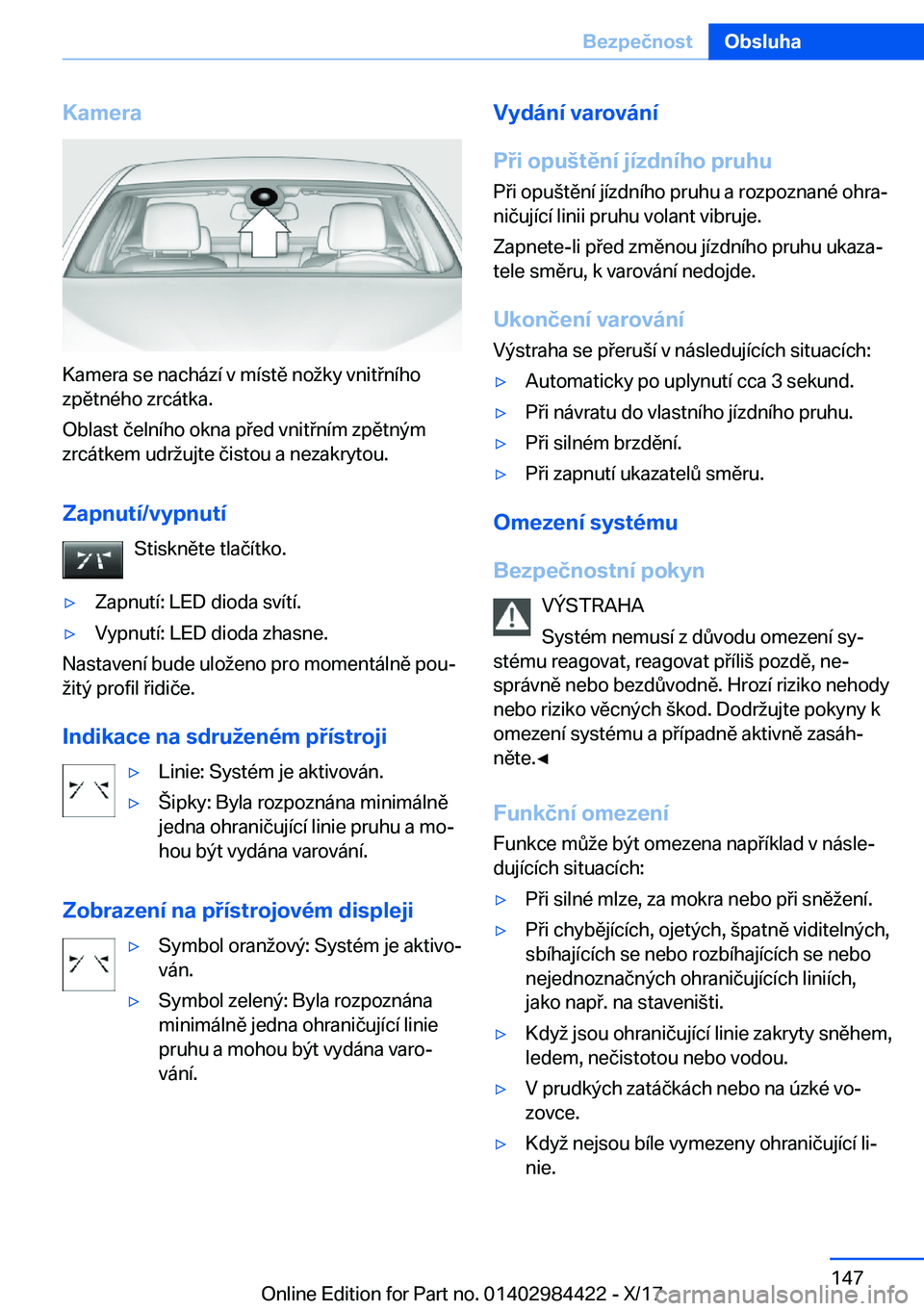 BMW 4 SERIES COUPE 2018  Návod na použití (in Czech) �K�a�m�e�r�a
�K�a�m�e�r�a� �s�e� �n�a�c�h�