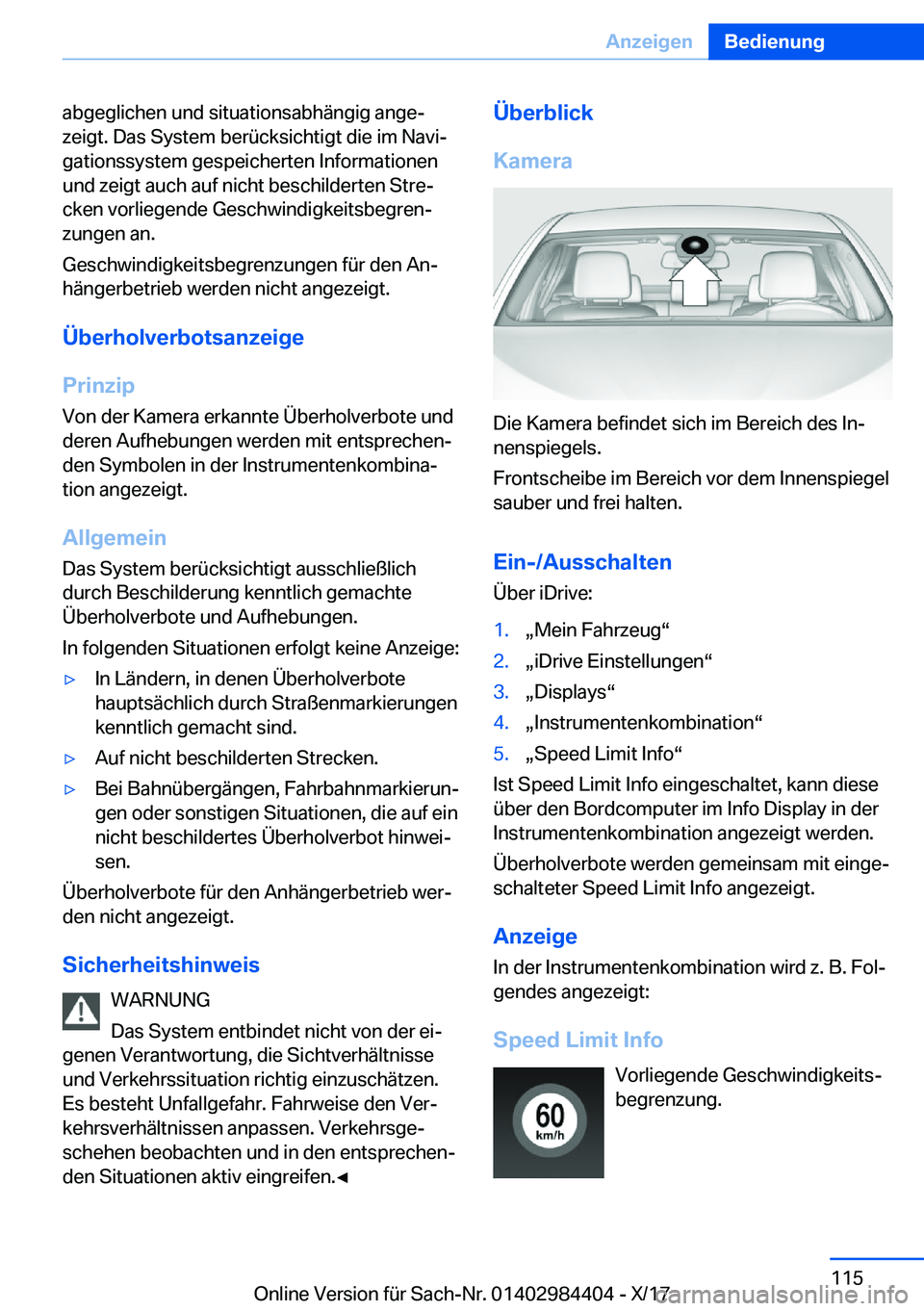 BMW 4 SERIES COUPE 2018  Betriebsanleitungen (in German) �a�b�g�e�g�l�i�c�h�e�n� �u�n�d� �s�i�t�u�a�t�i�o�n�s�a�b�h�