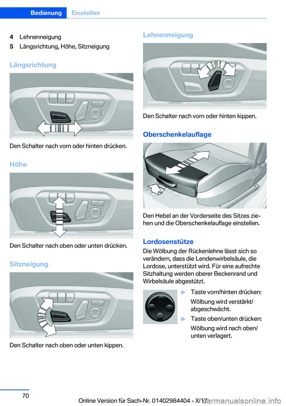 BMW 4 SERIES COUPE 2018  Betriebsanleitungen (in German) �4�L�e�h�n�e�n�n�e�i�g�u�n�g�5�L�