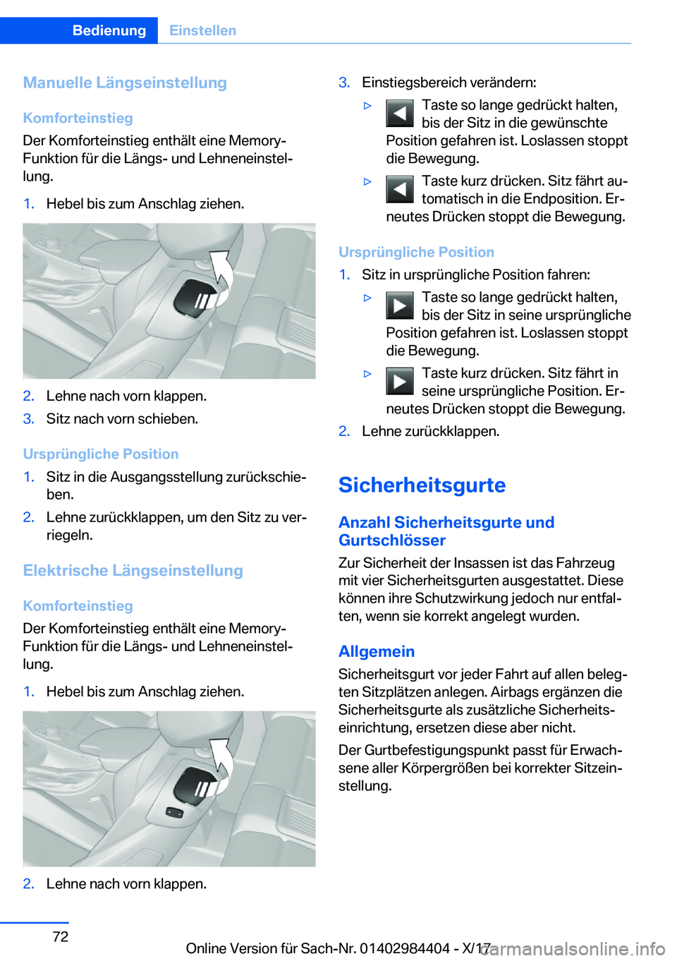 BMW 4 SERIES COUPE 2018  Betriebsanleitungen (in German) �M�a�n�u�e�l�l�e��L�