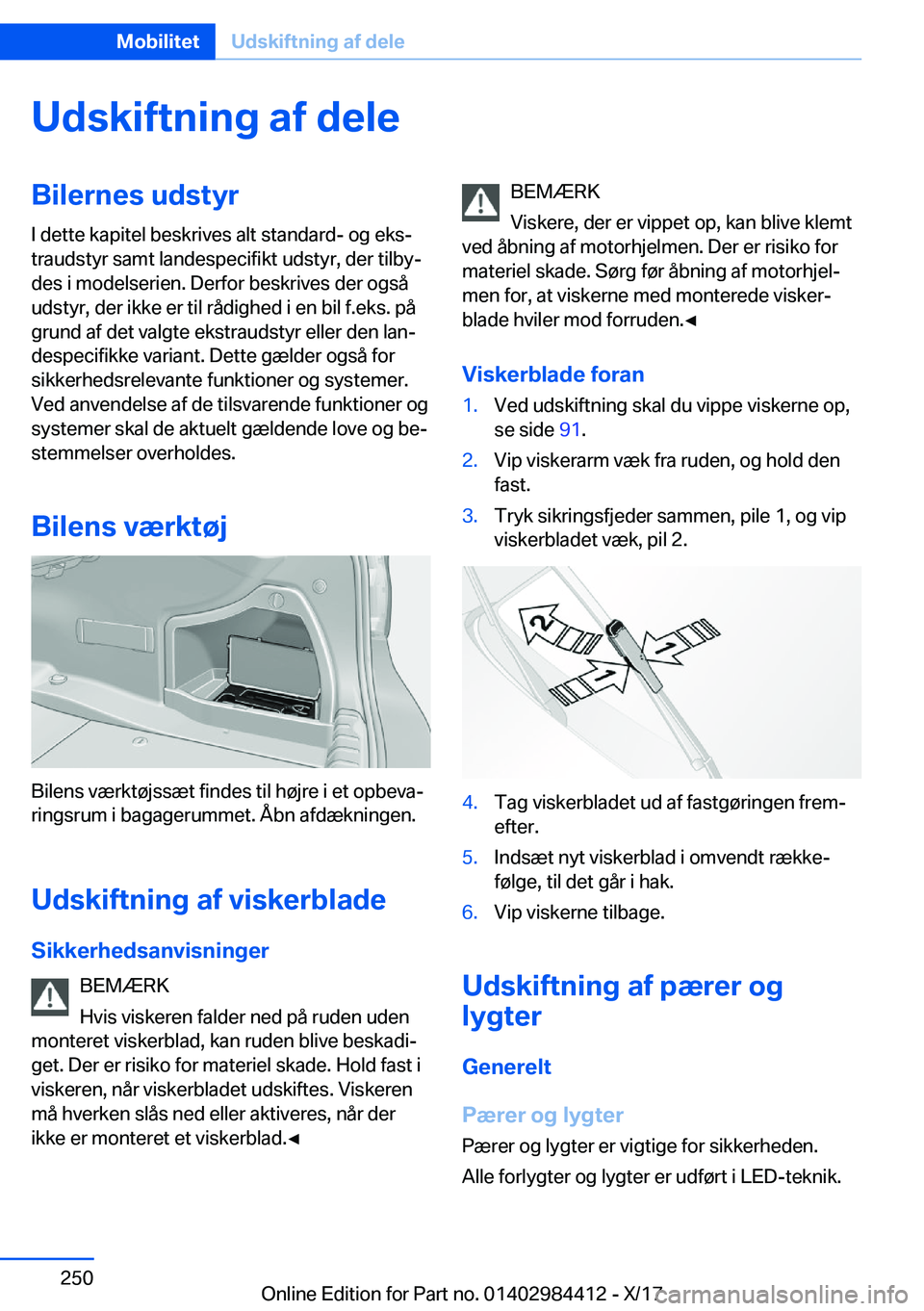 BMW 4 SERIES COUPE 2018  InstruktionsbØger (in Danish) �U�d�s�k�i�f�t�n�i�n�g��a�f��d�e�l�e�B�i�l�e�r�n�e�s��u�d�s�t�y�r�I� �d�e�t�t�e� �k�a�p�i�t�e�l� �b�e�s�k�r�i�v�e�s� �a�l�t� �s�t�a�n�d�a�r�d�-� �o�g� �e�k�sj
�t�r�a�u�d�s�t�y�r� �s�a�m�t� �l�a�n�