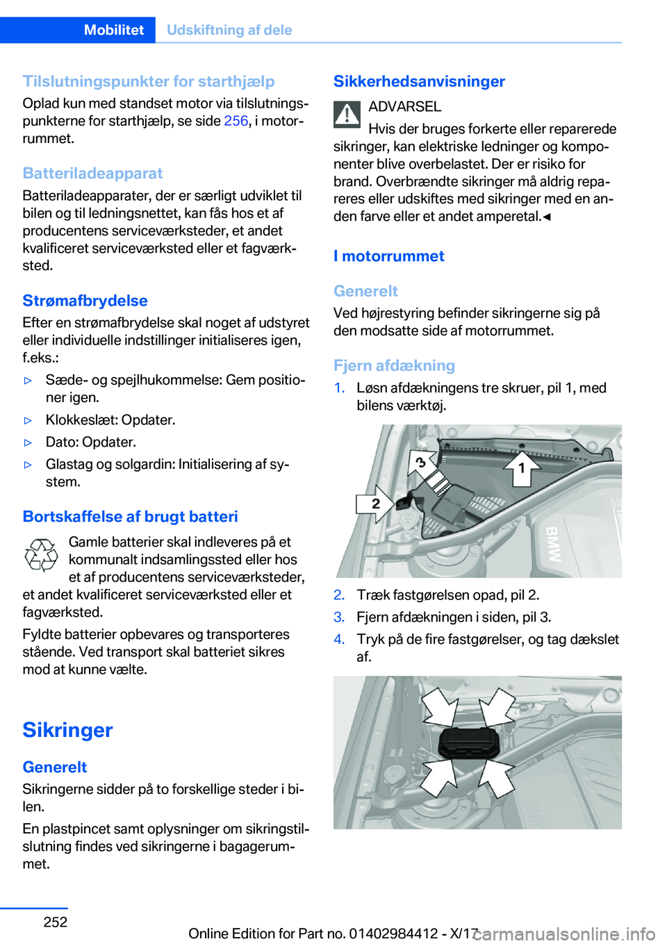 BMW 4 SERIES COUPE 2018  InstruktionsbØger (in Danish) �T�i�l�s�l�u�t�n�i�n�g�s�p�u�n�k�t�e�r��f�o�r��s�t�a�r�t�h�j�æ�l�p�O�p�l�a�d� �k�u�n� �m�e�d� �s�t�a�n�d�s�e�t� �m�o�t�o�r� �v�i�a� �t�i�l�s�l�u�t�n�i�n�g�sj�p�u�n�k�t�e�r�n�e� �f�o�r� �s�t�a�r�t�