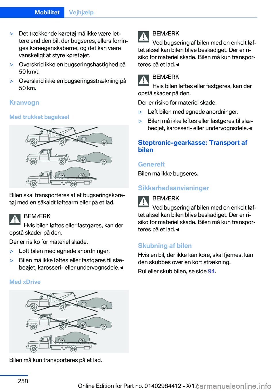 BMW 4 SERIES COUPE 2018  InstruktionsbØger (in Danish) 'y�D�e�t� �t�r�æ�k�k�e�n�d�e� �k�