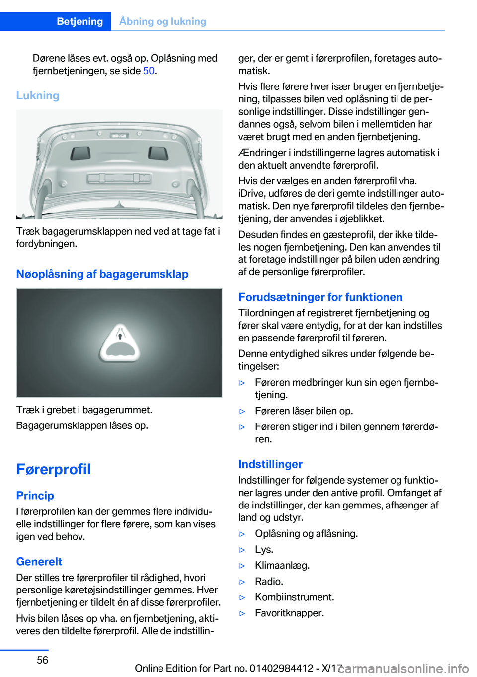 BMW 4 SERIES COUPE 2018  InstruktionsbØger (in Danish) �D�
