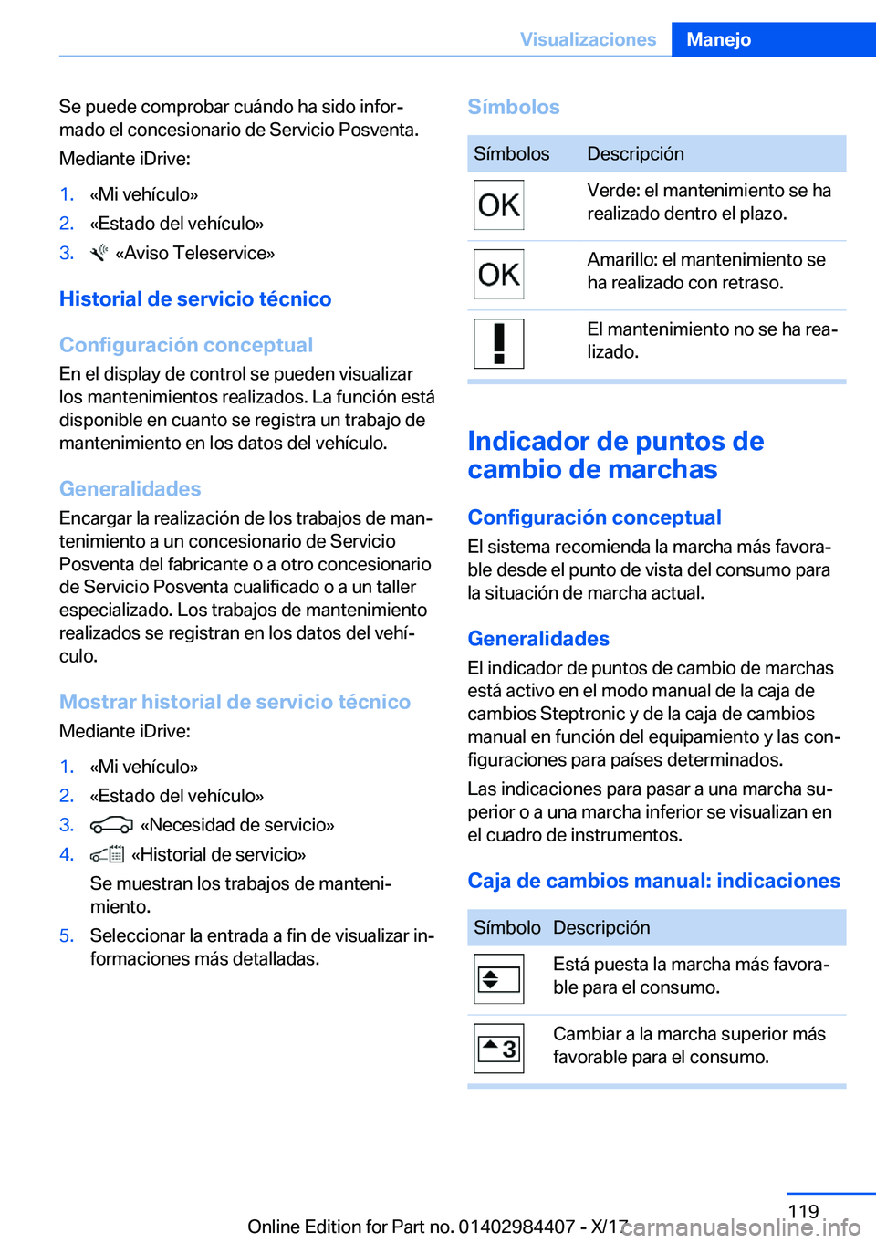 BMW 4 SERIES COUPE 2018  Manuales de Empleo (in Spanish) �S�e� �p�u�e�d�e� �c�o�m�p�r�o�b�a�r� �c�u�