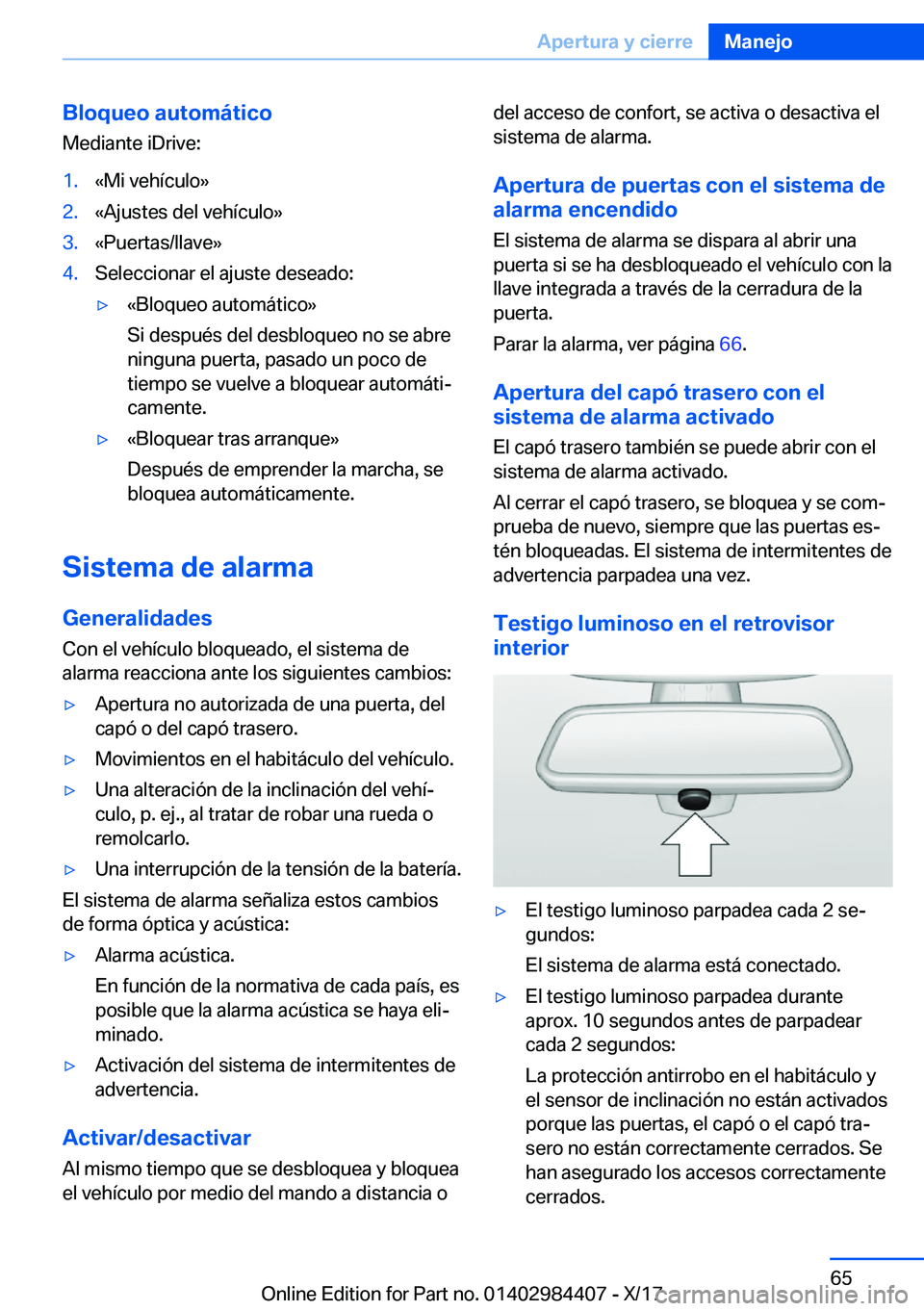 BMW 4 SERIES COUPE 2018  Manuales de Empleo (in Spanish) �B�l�o�q�u�e�o��a�u�t�o�m�