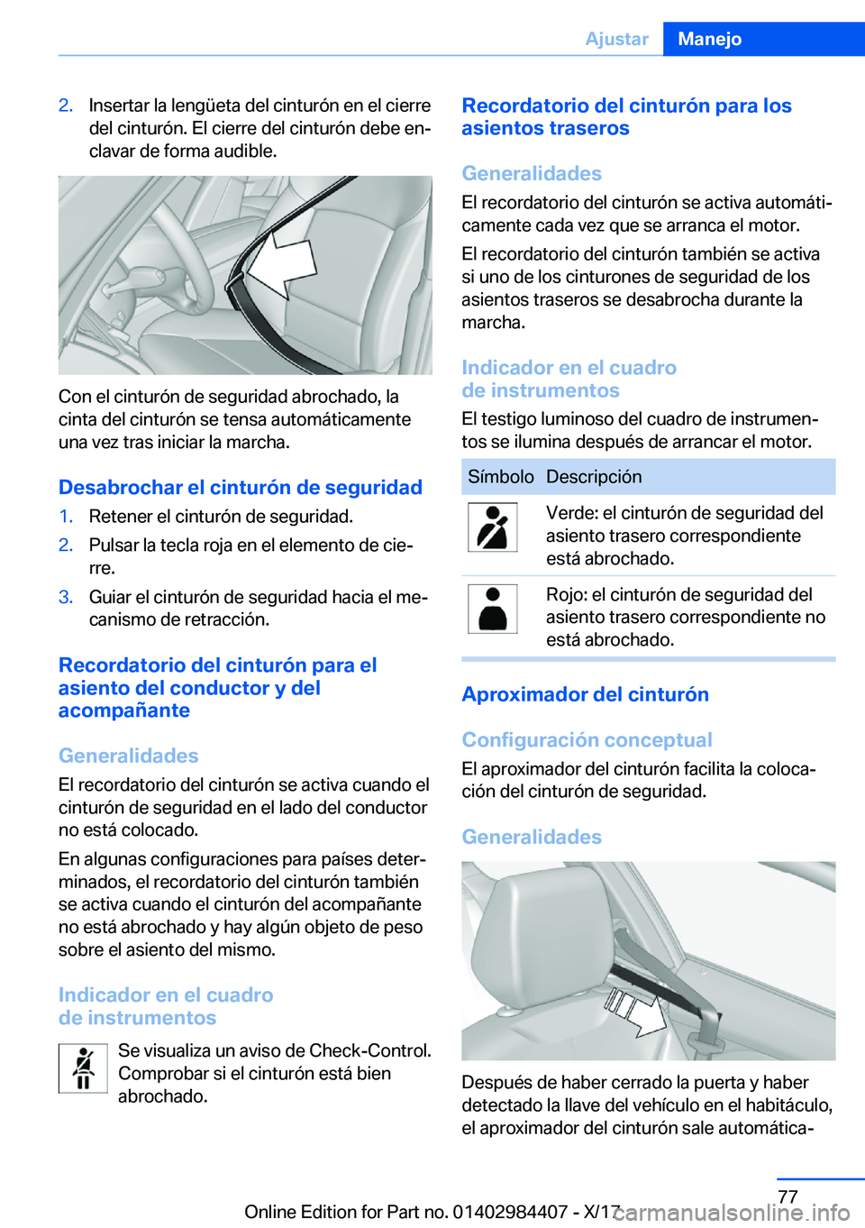 BMW 4 SERIES COUPE 2018  Manuales de Empleo (in Spanish) �2�.�I�n�s�e�r�t�a�r� �l�a� �l�e�n�g�