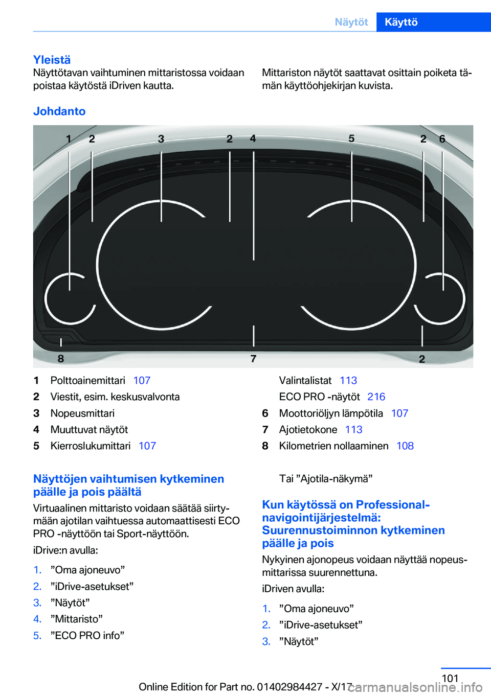 BMW 4 SERIES COUPE 2018  Omistajan Käsikirja (in Finnish) �Y�l�e�i�s�t�