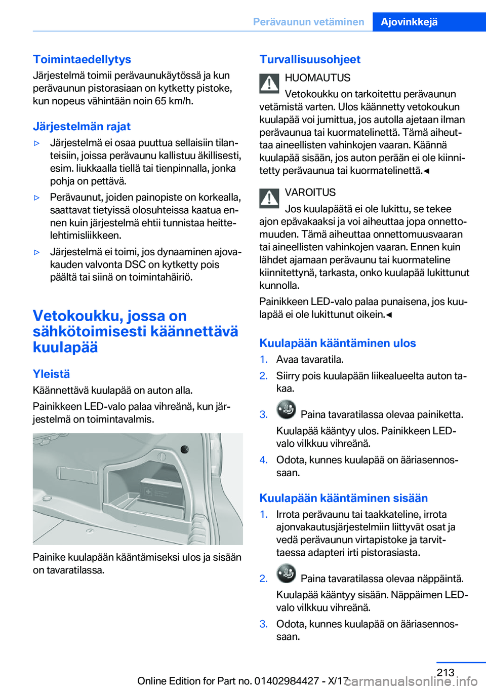 BMW 4 SERIES COUPE 2018  Omistajan Käsikirja (in Finnish) �T�o�i�m�i�n�t�a�e�d�e�l�l�y�t�y�s
�J�