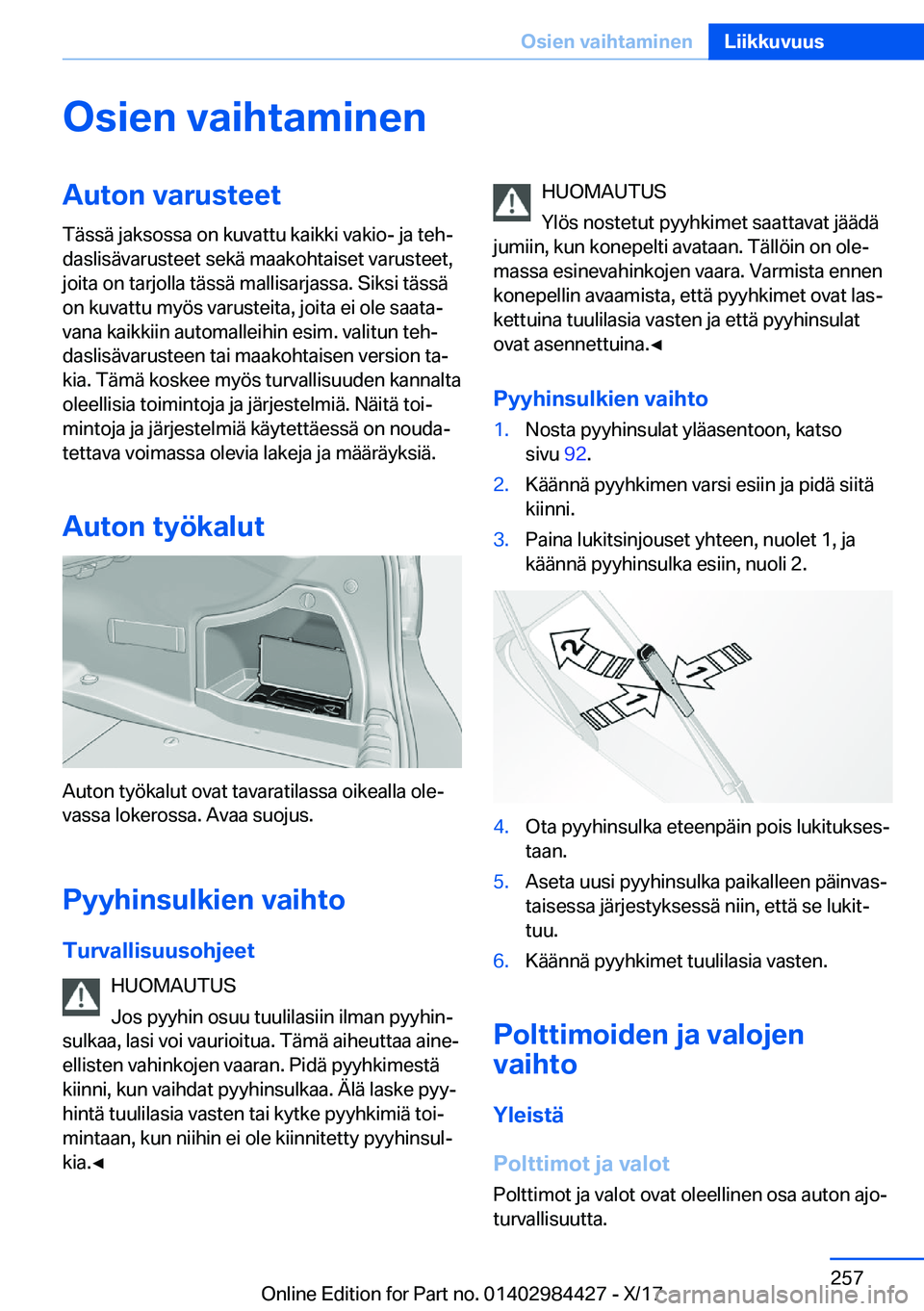 BMW 4 SERIES COUPE 2018  Omistajan Käsikirja (in Finnish) �O�s�i�e�n��v�a�i�h�t�a�m�i�n�e�n�A�u�t�o�n��v�a�r�u�s�t�e�e�t
�T�