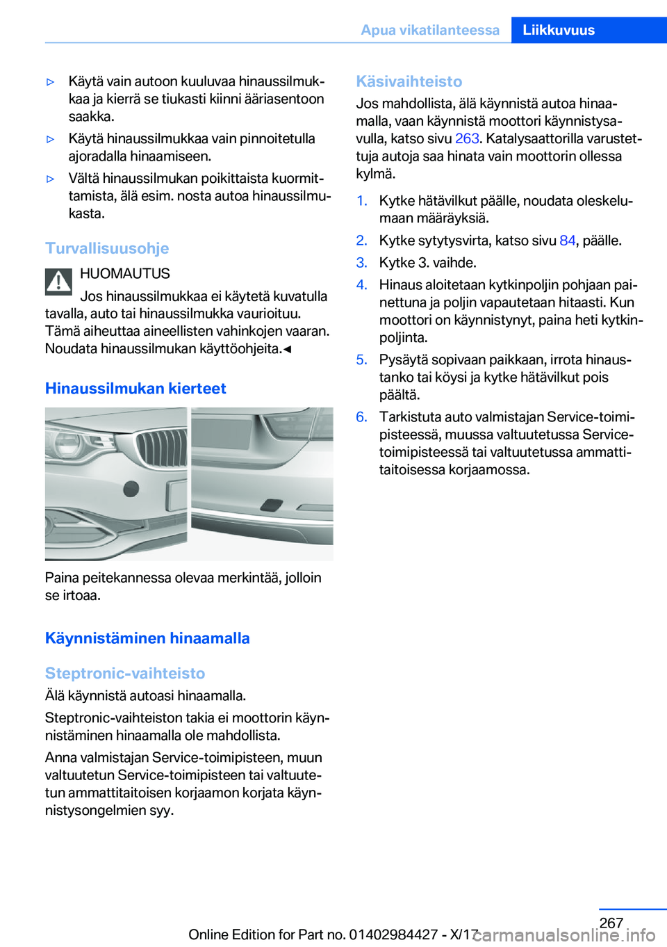 BMW 4 SERIES COUPE 2018  Omistajan Käsikirja (in Finnish) 'y�K�