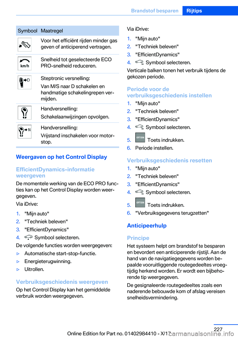 BMW 4 SERIES COUPE 2018  Instructieboekjes (in Dutch) �S�y�m�b�o�o�l�M�a�a�t�r�e�g�e�l�V�o�o�r� �h�e�t� �e�f�f�i�c�i�