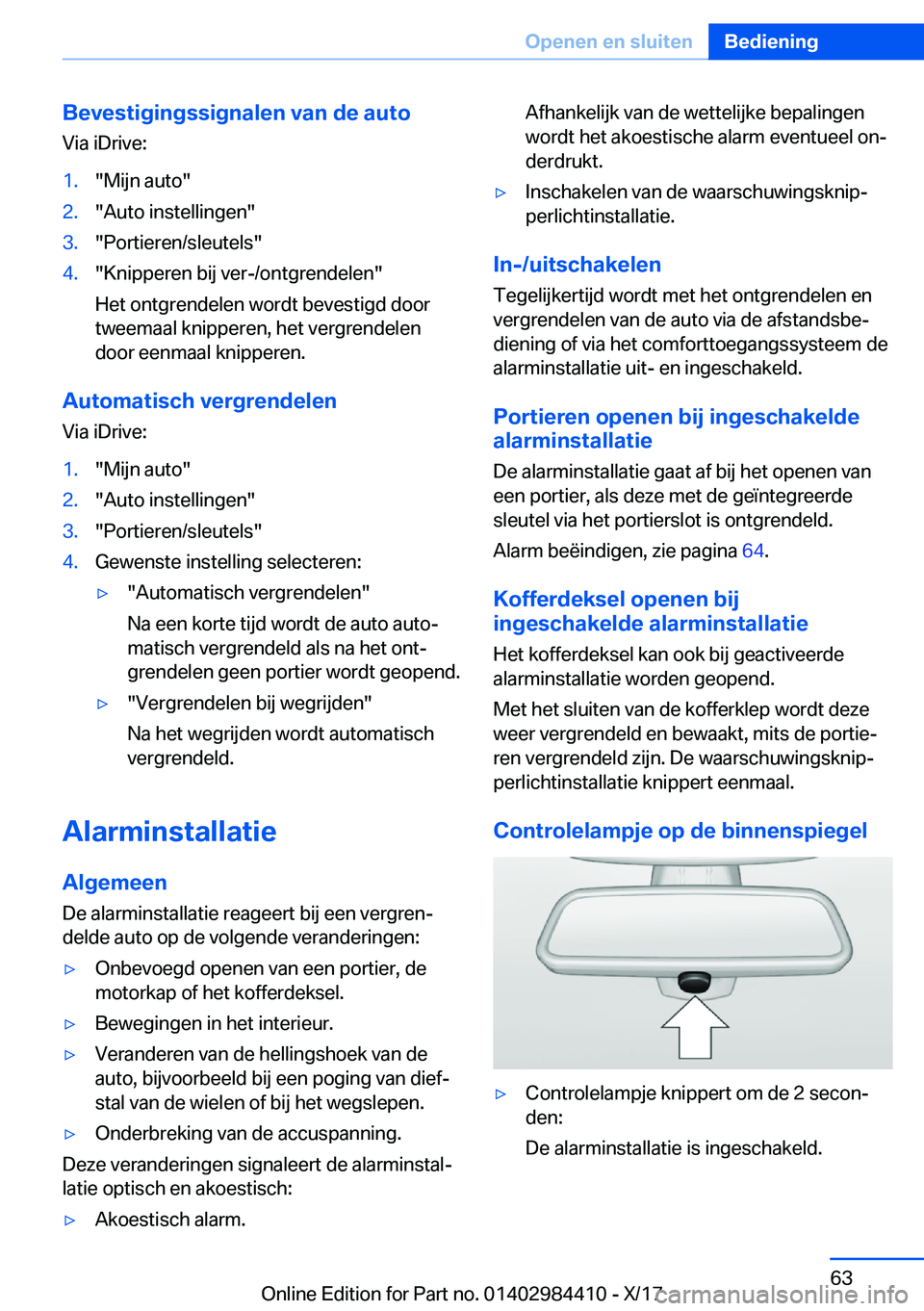BMW 4 SERIES COUPE 2018  Instructieboekjes (in Dutch) �B�e�v�e�s�t�i�g�i�n�g�s�s�i�g�n�a�l�e�n��v�a�n��d�e��a�u�t�o
�V�i�a� �i�D�r�i�v�e�:�1�.�"�M�i�j�n� �a�u�t�o�"�2�.�"�A�u�t�o� �i�n�s�t�e�l�l�i�n�g�e�n�"�3�.�"�P�o�r�t�i�e�r�e�n�