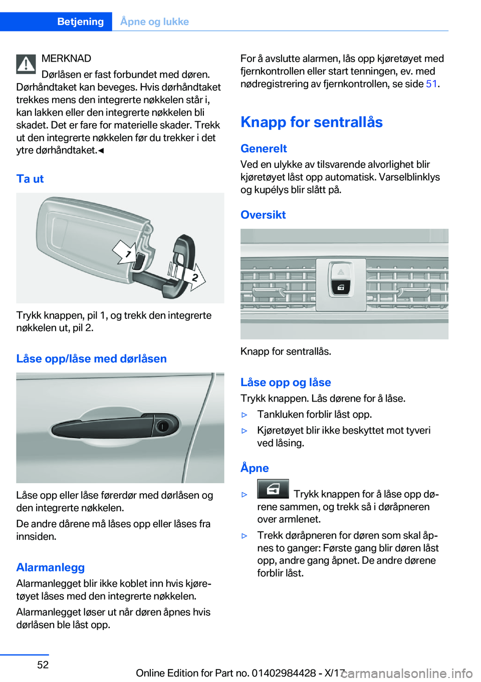 BMW 4 SERIES COUPE 2018  InstruksjonsbØker (in Norwegian) �M�E�R�K�N�A�D
�D�