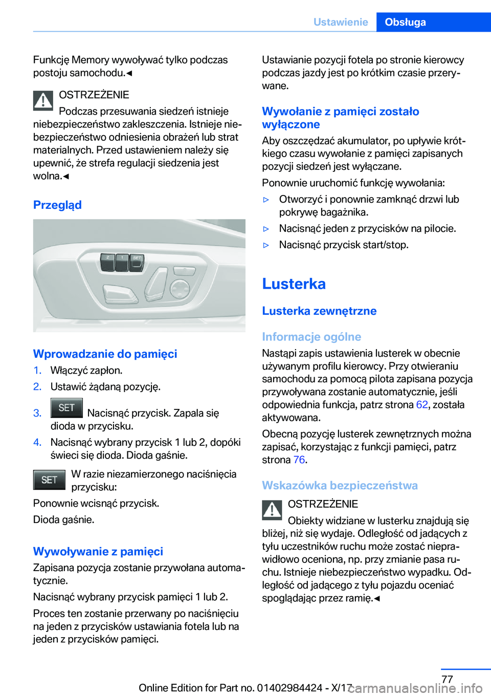 BMW 4 SERIES COUPE 2018  Instrukcja obsługi (in Polish) �F�u�n�k�c�j�
