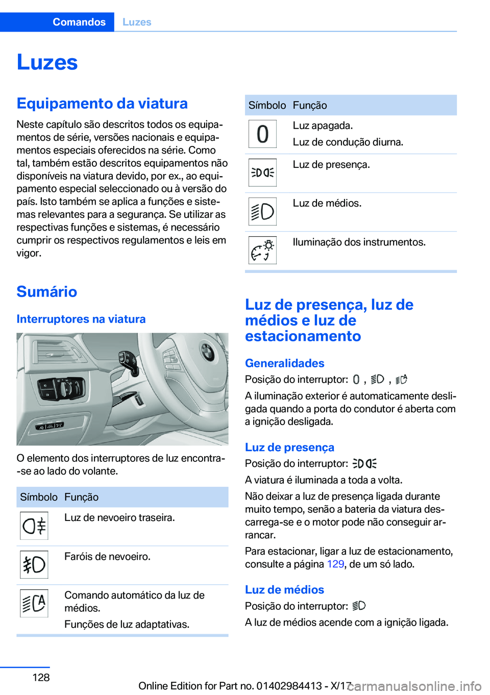 BMW 4 SERIES COUPE 2018  Manual do condutor (in Portuguese) �L�u�z�e�s�E�q�u�i�p�a�m�e�n�t�o��d�a��v�i�a�t�u�r�a
�N�e�s�t�e� �c�a�p�
