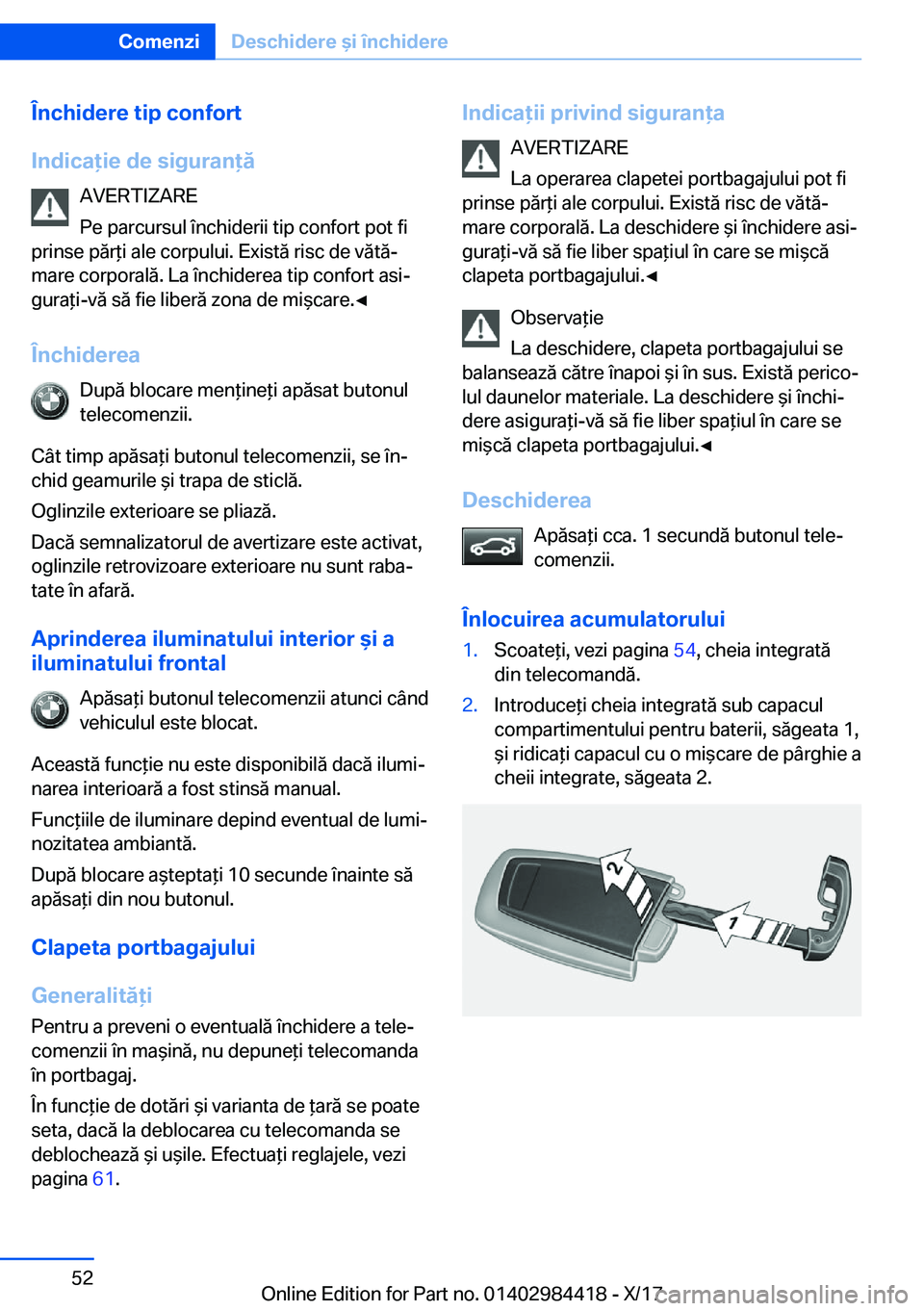 BMW 4 SERIES COUPE 2018  Ghiduri De Utilizare (in Romanian) �