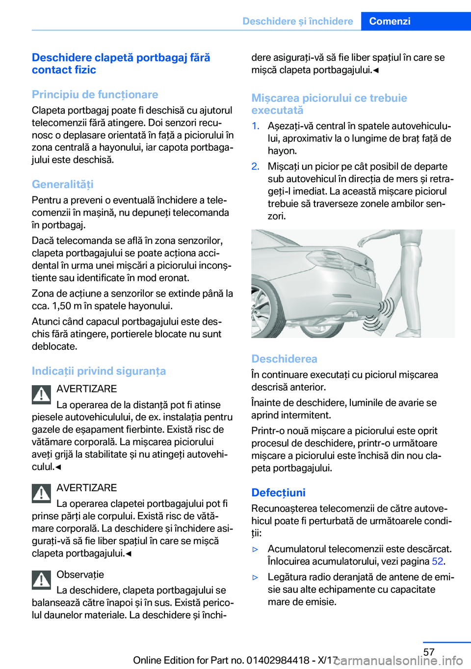 BMW 4 SERIES COUPE 2018  Ghiduri De Utilizare (in Romanian) �D�e�s�c�h�i�d�e�r�e��c�l�a�p�e�t�