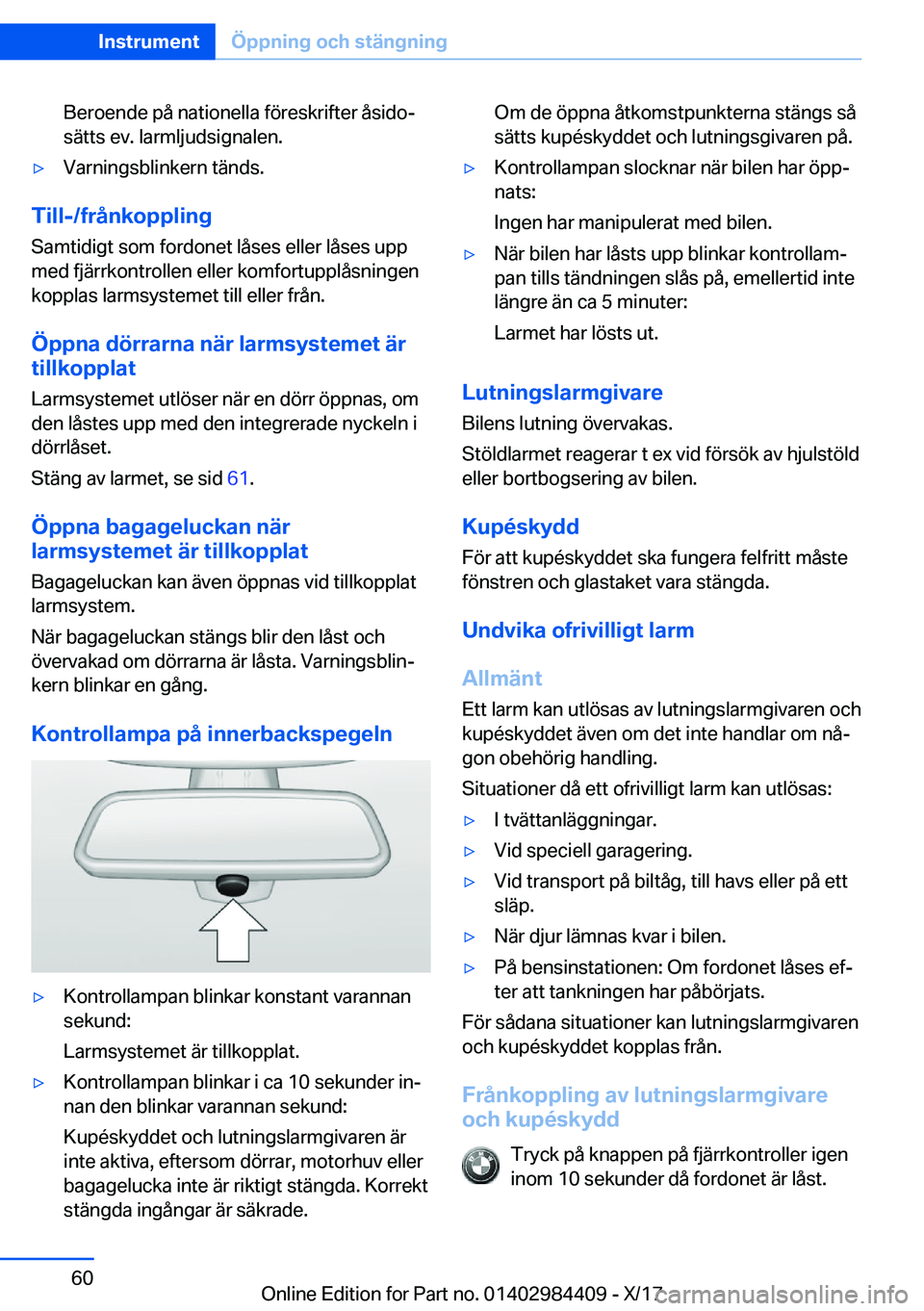 BMW 4 SERIES COUPE 2018  InstruktionsbÖcker (in Swedish) �B�e�r�o�e�n�d�e� �p�å� �n�a�t�i�o�n�e�l�l�a� �f�
