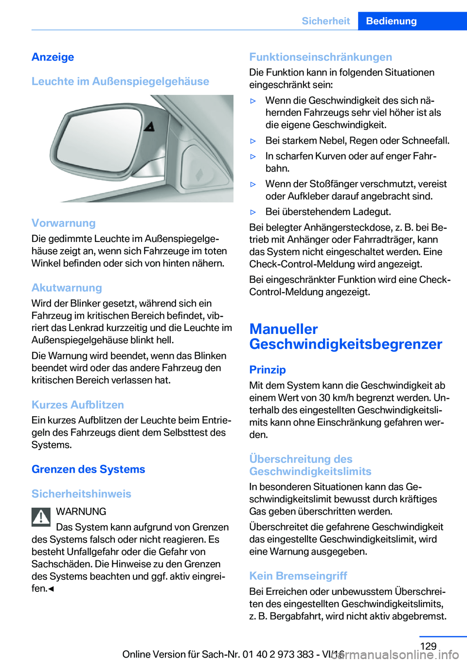BMW 4 SERIES COUPE 2017  Betriebsanleitungen (in German) �A�n�z�e�i�g�e
�L�e�u�c�h�t�e��i�m��A�u�