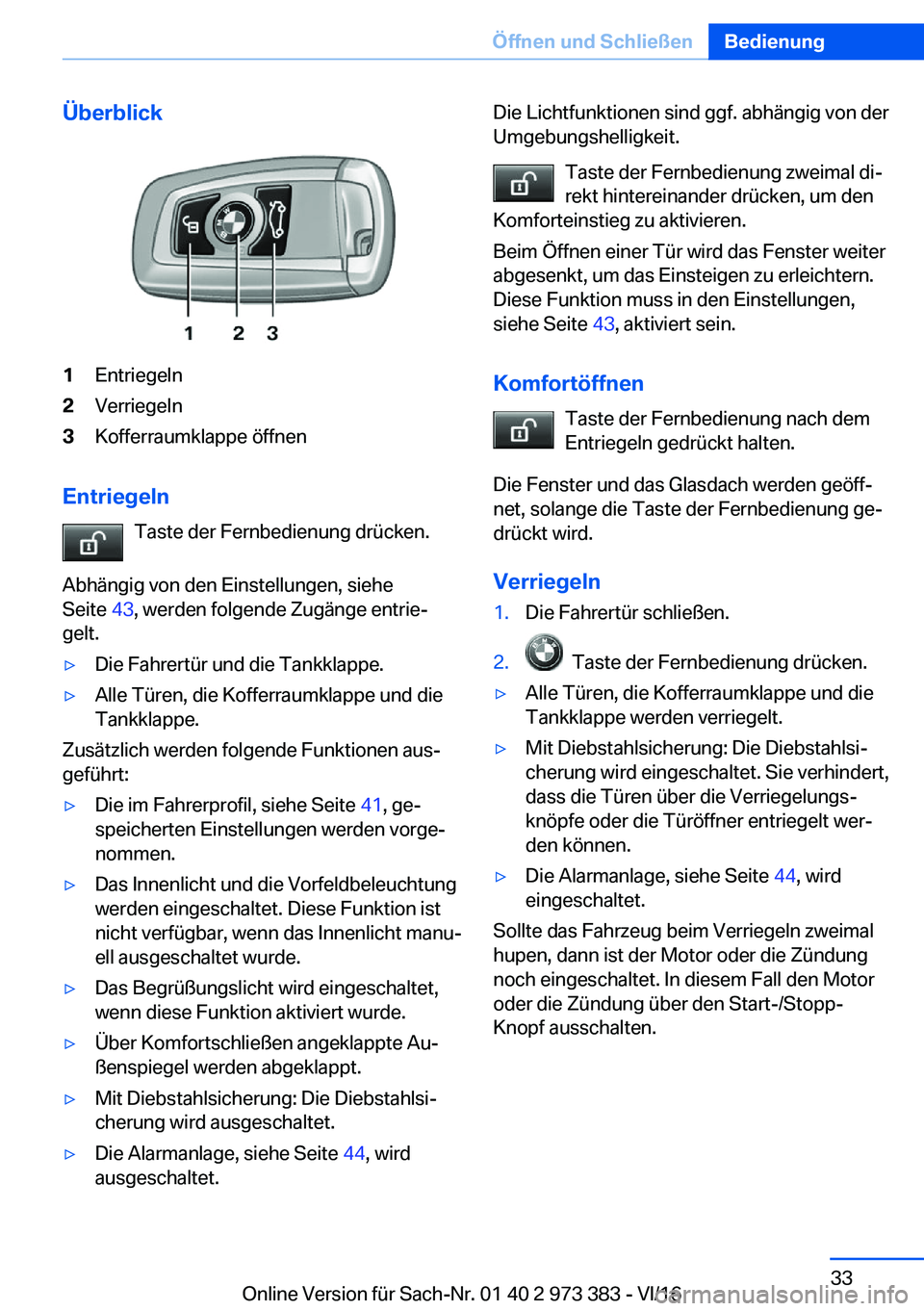 BMW 4 SERIES COUPE 2017  Betriebsanleitungen (in German) �