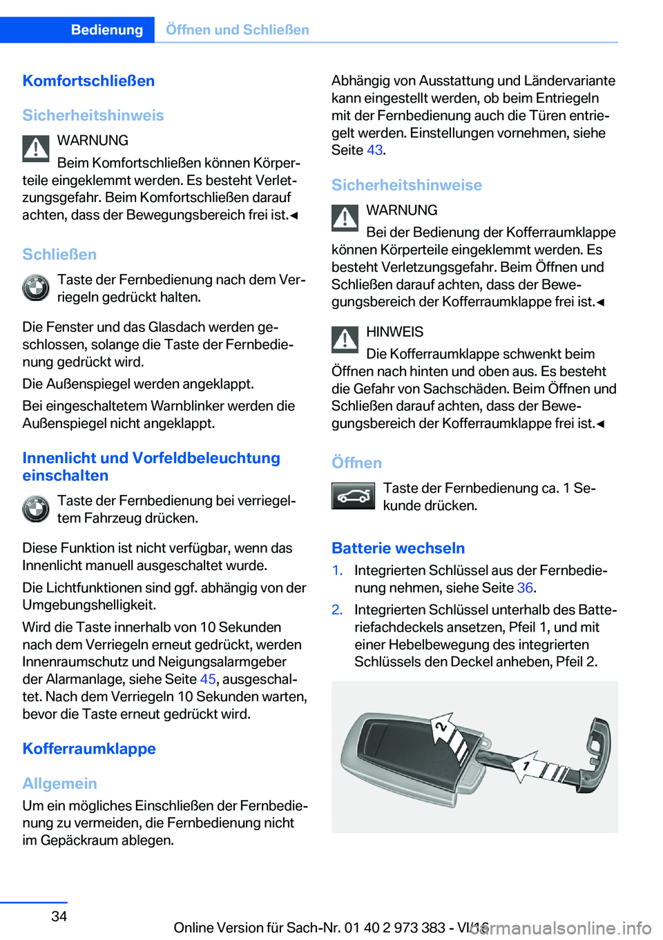 BMW 4 SERIES COUPE 2017  Betriebsanleitungen (in German) �K�o�m�f�o�r�t�s�c�h�l�i�e�