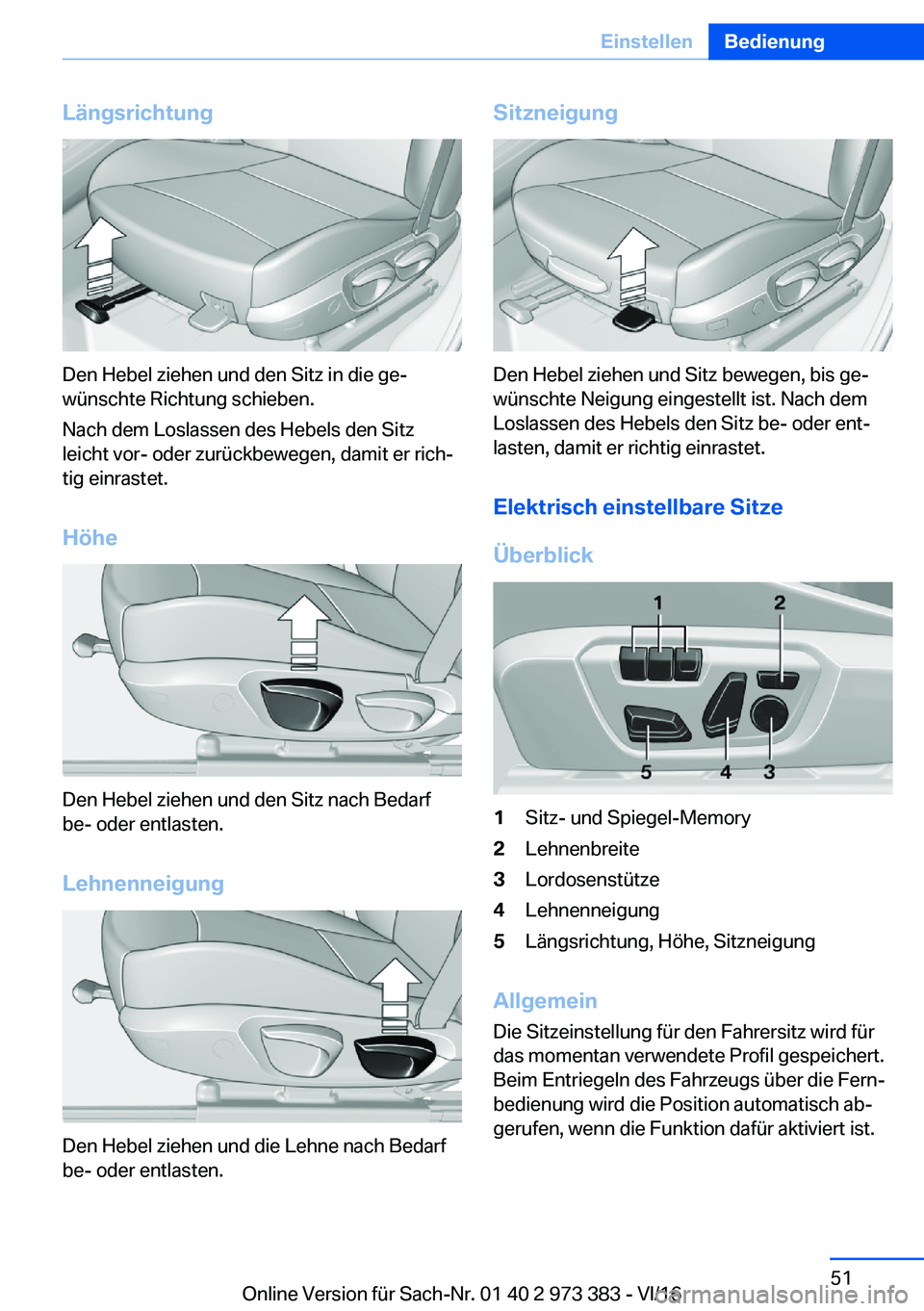 BMW 4 SERIES COUPE 2017  Betriebsanleitungen (in German) �L�