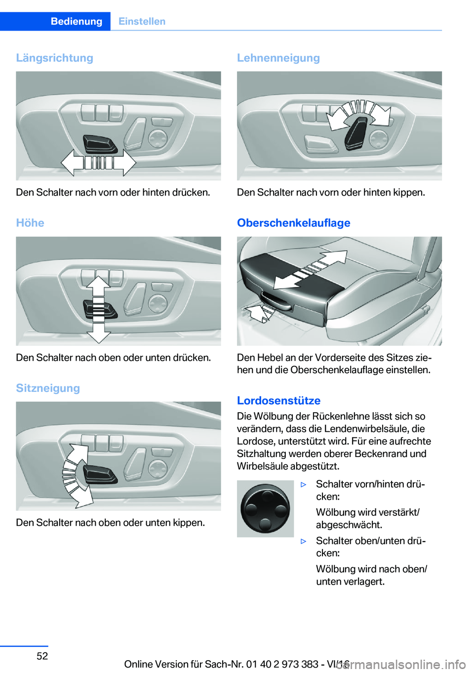BMW 4 SERIES COUPE 2017  Betriebsanleitungen (in German) �L�