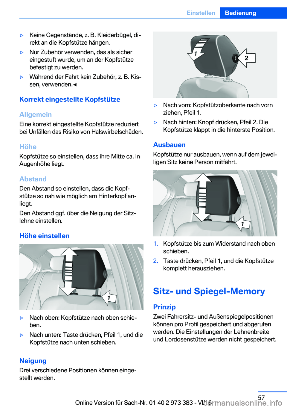 BMW 4 SERIES COUPE 2017  Betriebsanleitungen (in German) y�K�e�i�n�e� �G�e�g�e�n�s�t�