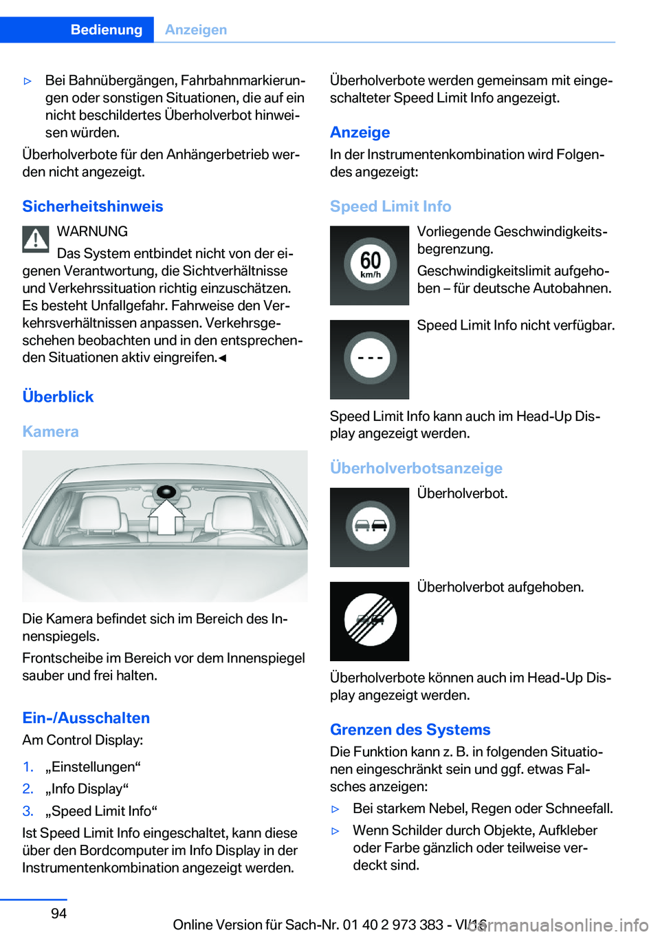 BMW 4 SERIES COUPE 2017  Betriebsanleitungen (in German) y�B�e�i� �B�a�h�n�