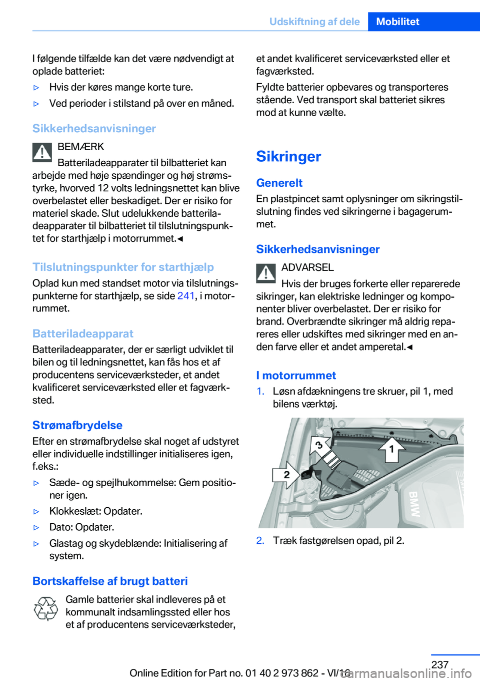 BMW 4 SERIES COUPE 2017  InstruktionsbØger (in Danish) �I� �f�