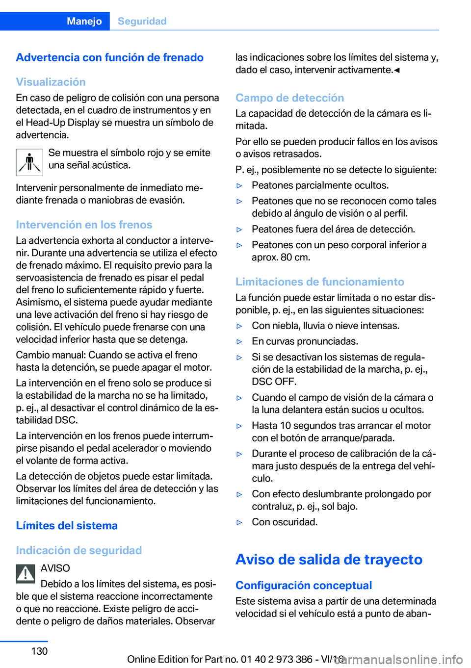 BMW 4 SERIES COUPE 2017  Manuales de Empleo (in Spanish) �A�d�v�e�r�t�e�n�c�i�a��c�o�n��f�u�n�c�i�