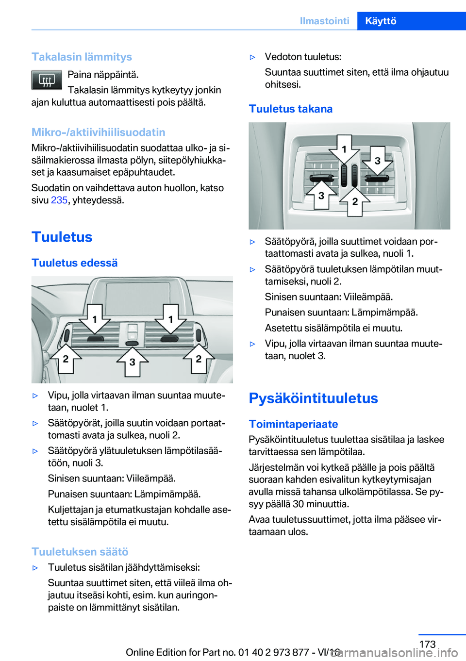 BMW 4 SERIES COUPE 2017  Omistajan Käsikirja (in Finnish) �T�a�k�a�l�a�s�i�n��l�