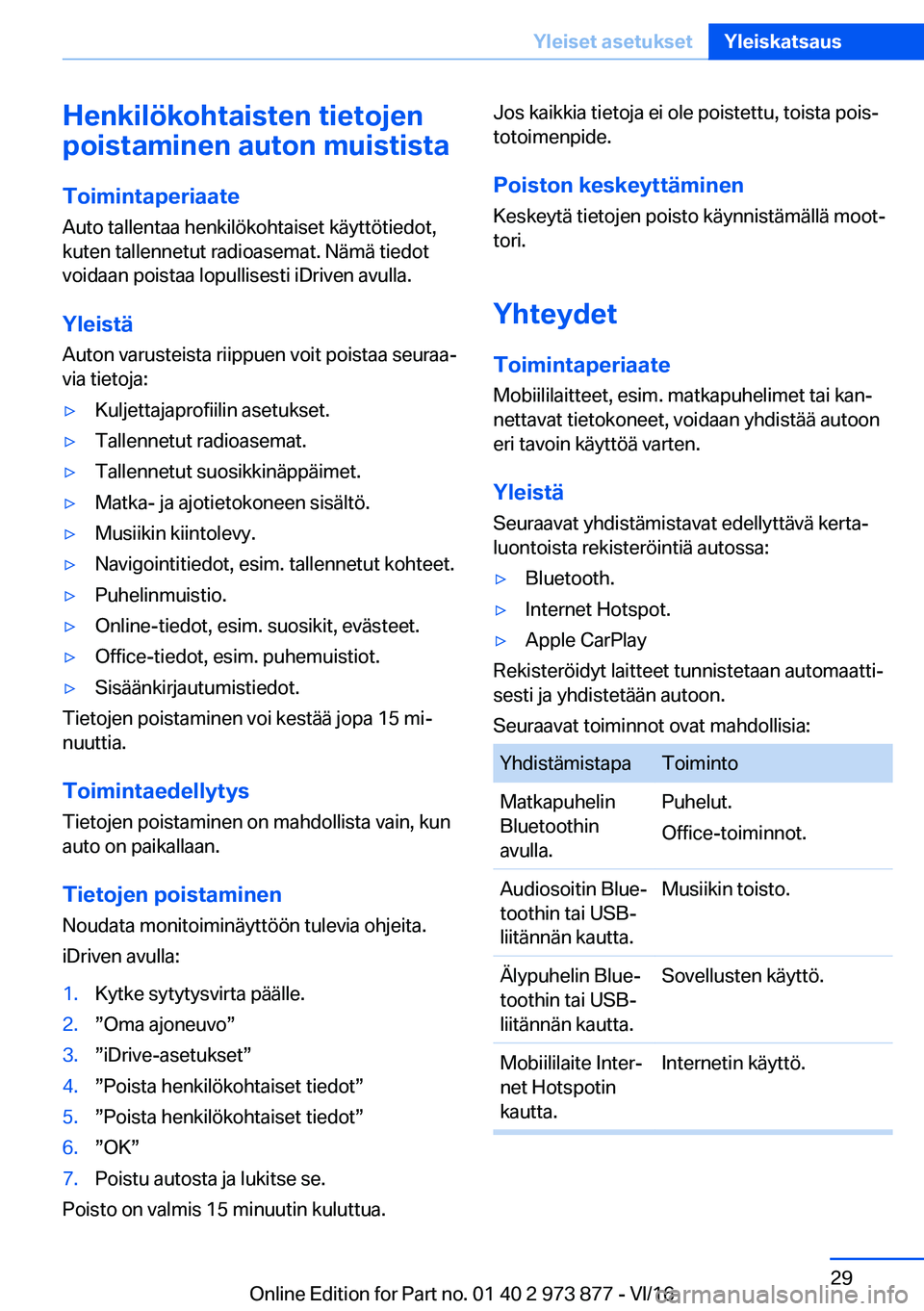 BMW 4 SERIES COUPE 2017  Omistajan Käsikirja (in Finnish) �H�e�n�k�i�l�