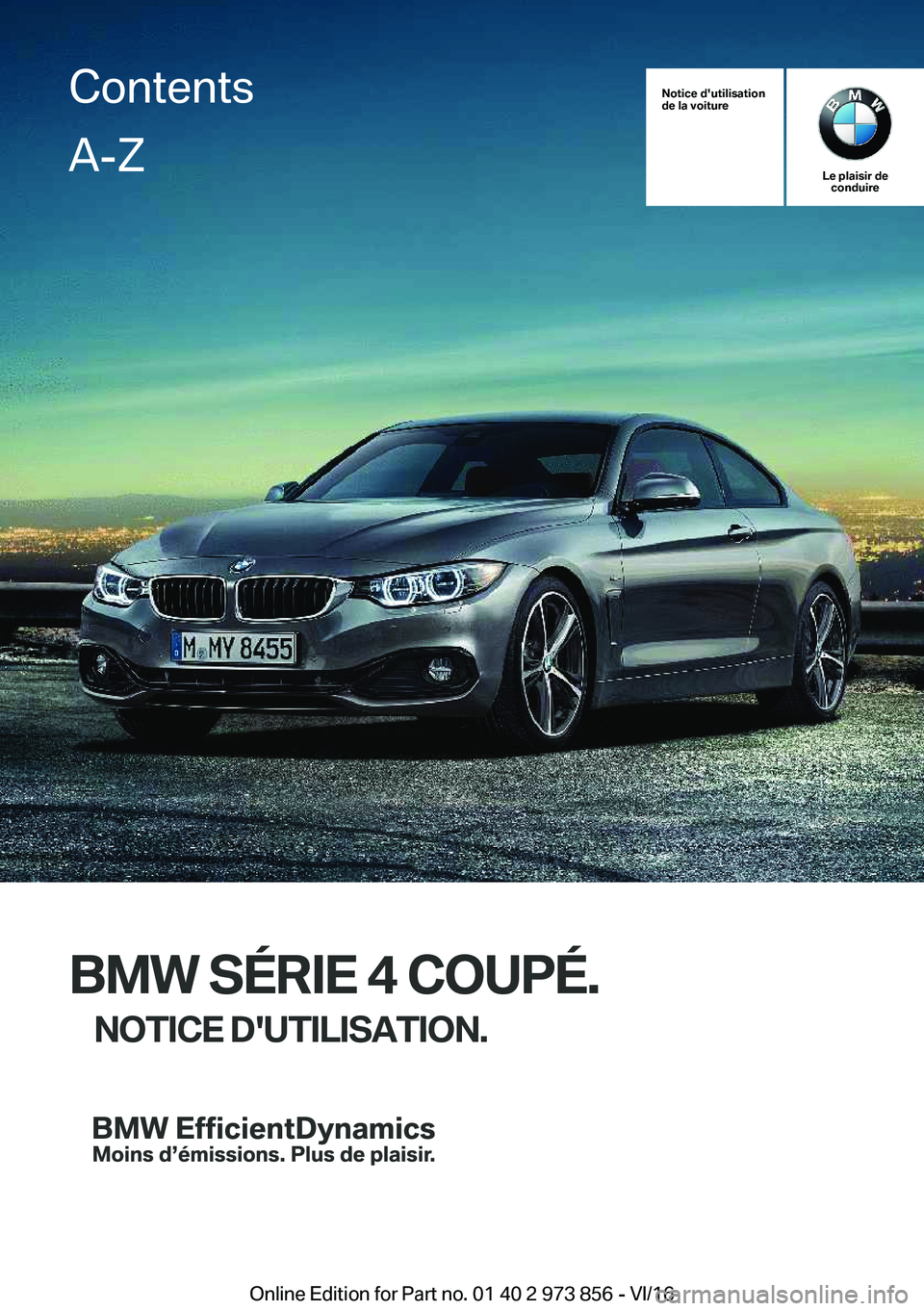 BMW 4 SERIES COUPE 2017  Notices Demploi (in French) 