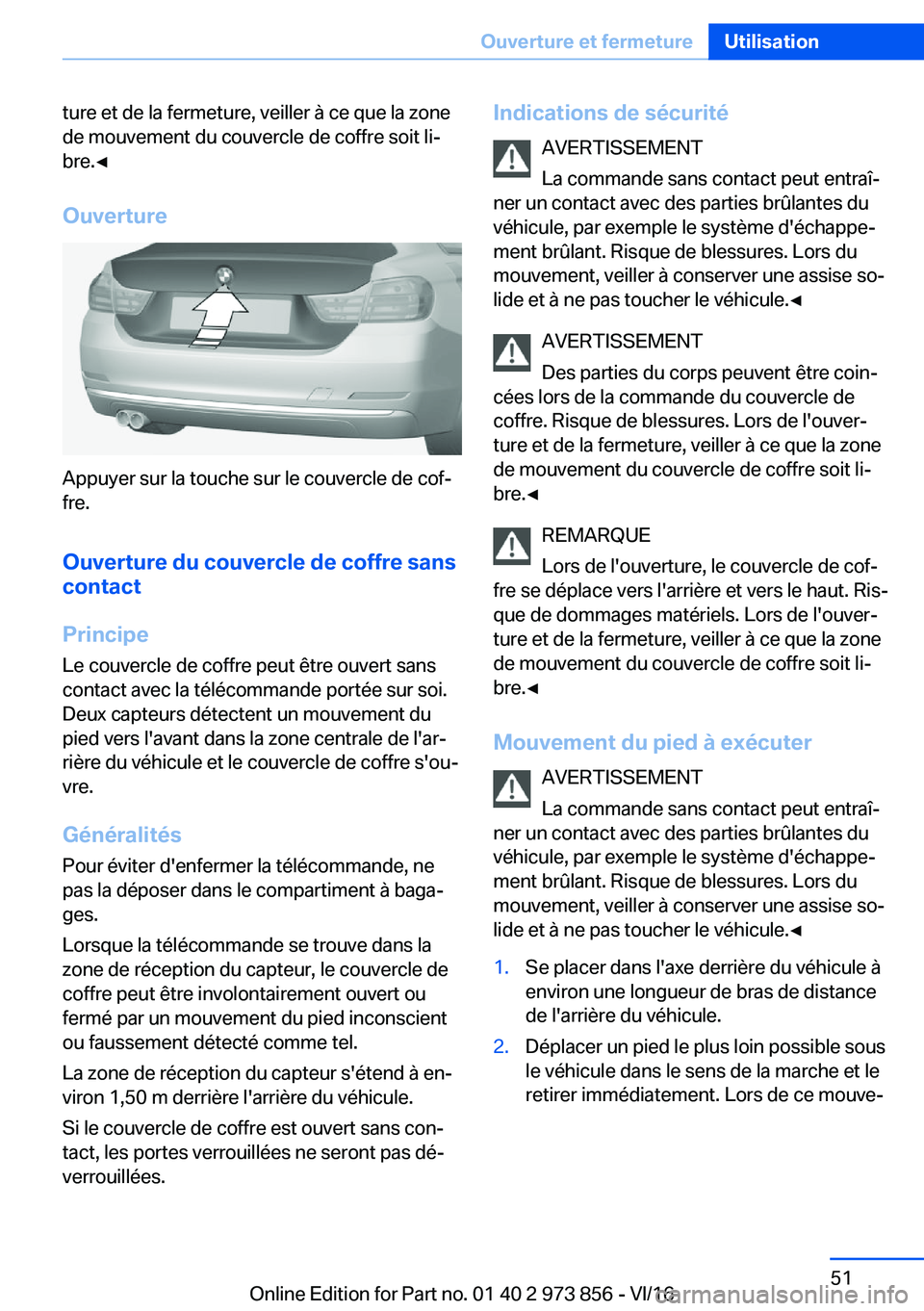 BMW 4 SERIES COUPE 2017  Notices Demploi (in French) �t�u�r�e� �e�t� �d�e� �l�a� �f�e�r�m�e�t�u�r�e�,� �v�e�i�l�l�e�r� �
