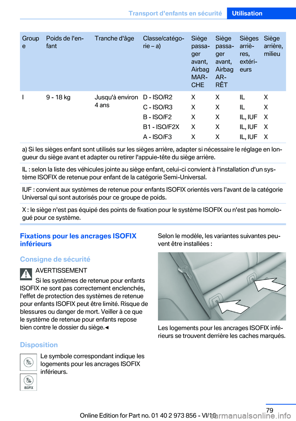 BMW 4 SERIES COUPE 2017  Notices Demploi (in French) �G�r�o�u�p
�e�P�o�i�d�s� �d�e� �l�'�e�nj
�f�a�n�t�T�r�a�n�c�h�e� �d�'�