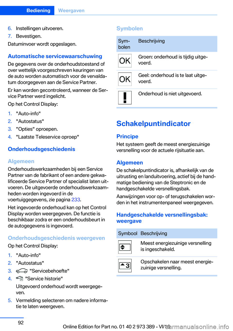 BMW 4 SERIES COUPE 2017  Instructieboekjes (in Dutch) �6�.�I�n�s�t�e�l�l�i�n�g�e�n� �u�i�t�v�o�e�r�e�n�.�7�.�B�e�v�e�s�t�i�g�e�n�.
�D�a�t�u�m�i�n�v�o�e�r� �w�o�r�d�t� �o�p�g�e�s�l�a�g�e�n�.
�A�u�t�o�m�a�t�i�s�c�h�e��s�e�r�v�i�c�e�w�a�a�r�s�c�h�u�w�i�n�g