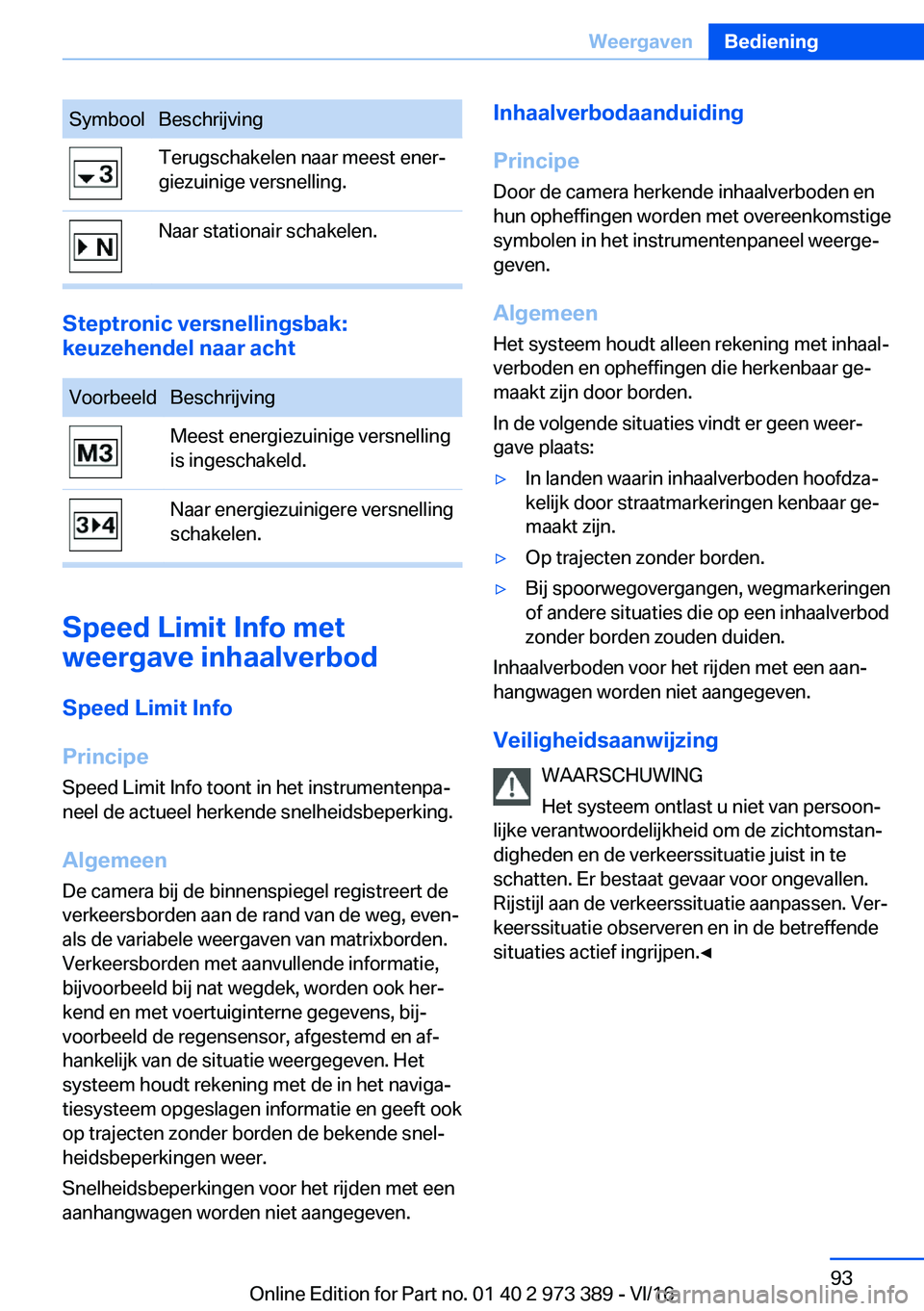BMW 4 SERIES COUPE 2017  Instructieboekjes (in Dutch) �S�y�m�b�o�o�l�B�e�s�c�h�r�i�j�v�i�n�g�T�e�r�u�g�s�c�h�a�k�e�l�e�n� �n�a�a�r� �m�e�e�s�t� �e�n�e�rj�g�i�e�z�u�i�n�i�g�e� �v�e�r�s�n�e�l�l�i�n�g�.�N�a�a�r� �s�t�a�t�i�o�n�a�i�r� �s�c�h�a�k�e�l�e�n�.
�