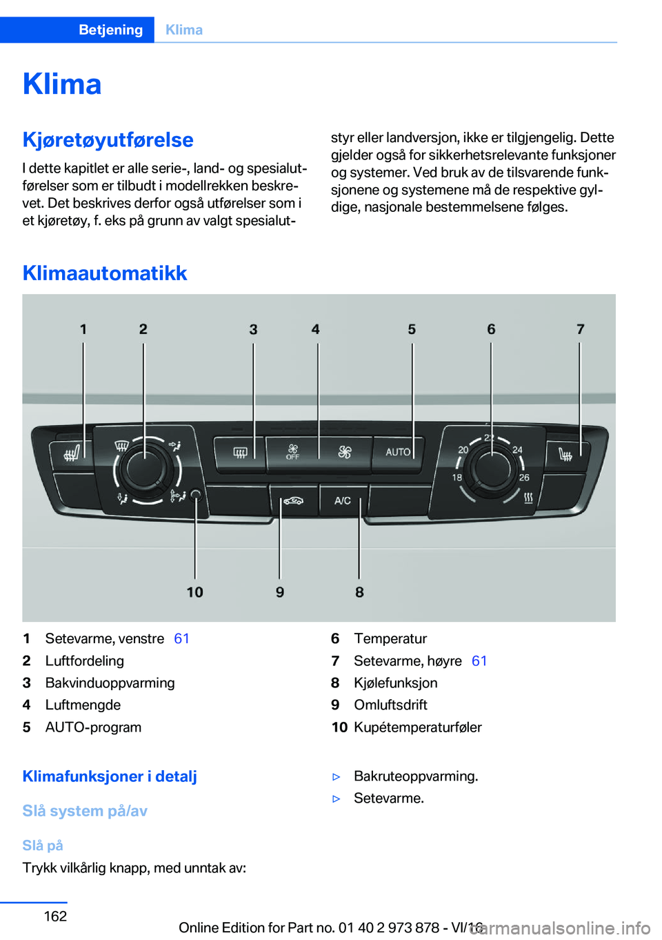 BMW 4 SERIES COUPE 2017  InstruksjonsbØker (in Norwegian) �K�l�i�m�a�K�j�