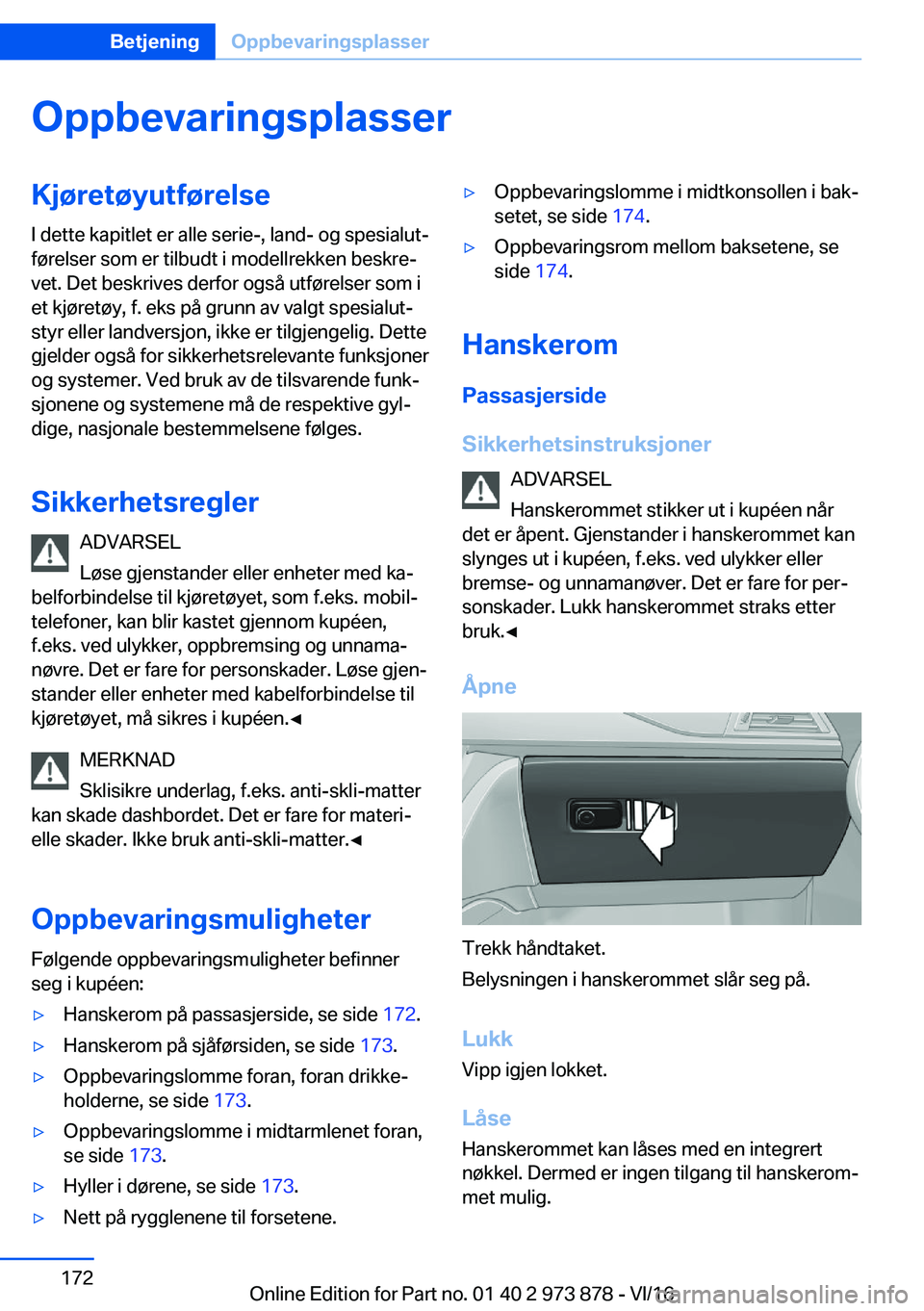 BMW 4 SERIES COUPE 2017  InstruksjonsbØker (in Norwegian) �O�p�p�b�e�v�a�r�i�n�g�s�p�l�a�s�s�e�r�K�j�